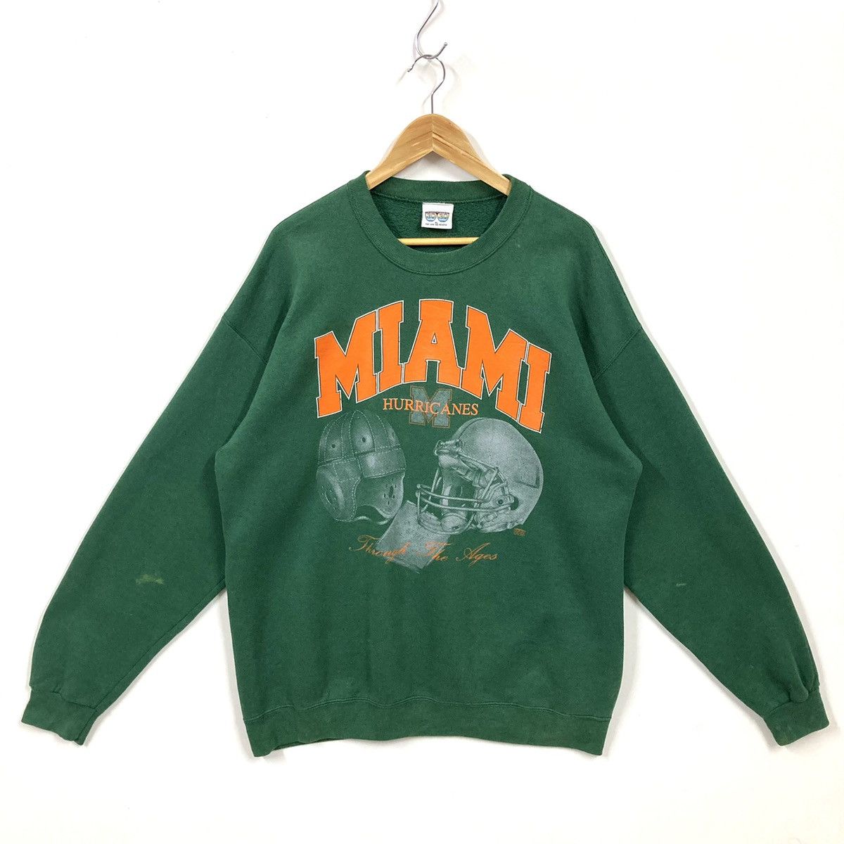 NCAA × Vintage Vintage Miami Hurricanes Crewneck NCAA Football Size US XL / EU 56 / 4 - 1 Thumbnail
