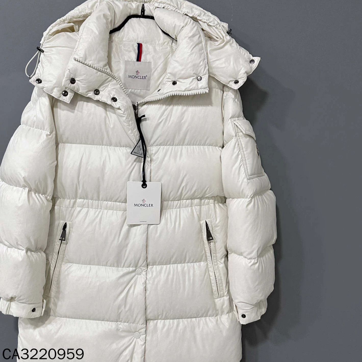 Moncler Moncler White Long Maire Coat Size S / US 4 / IT 40 - 2 Thumbnail