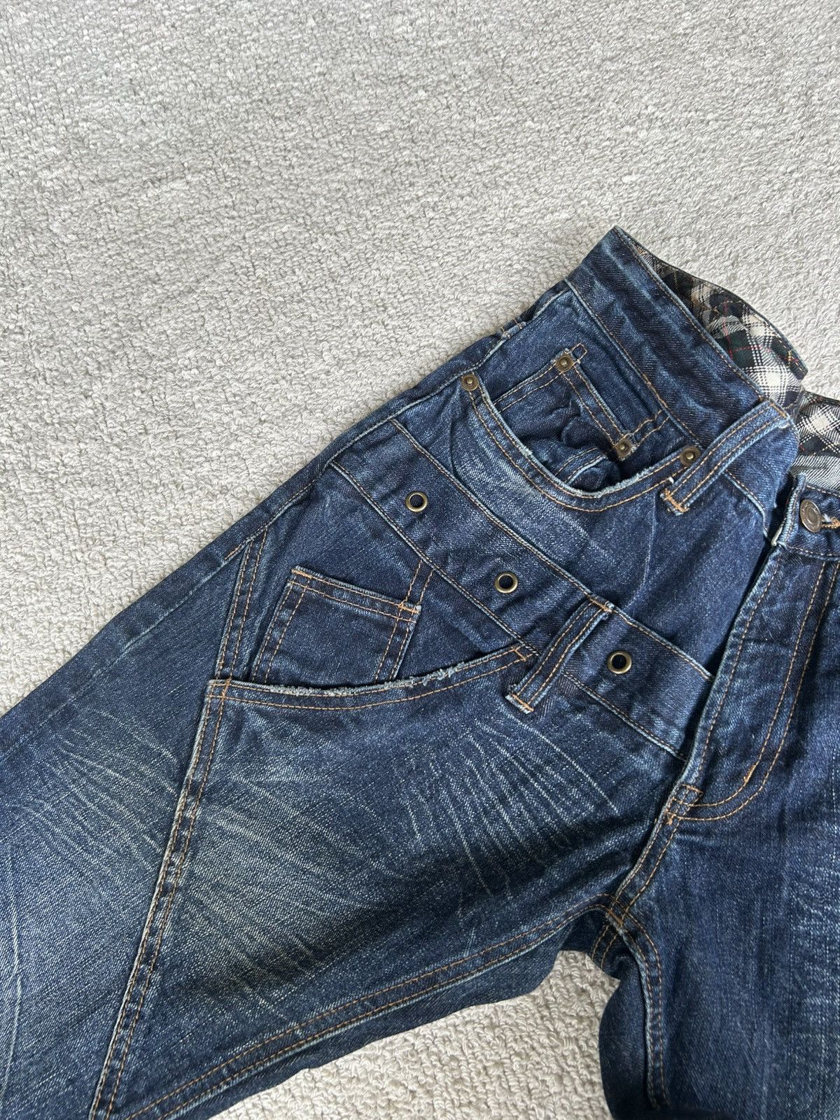 If Six Was Nine × KMRii × Le Grande Bleu (L.G.B.) Japanese Punk Bondage Style Denim Jeans ☠️☠️ Size US 31 - 4 Thumbnail
