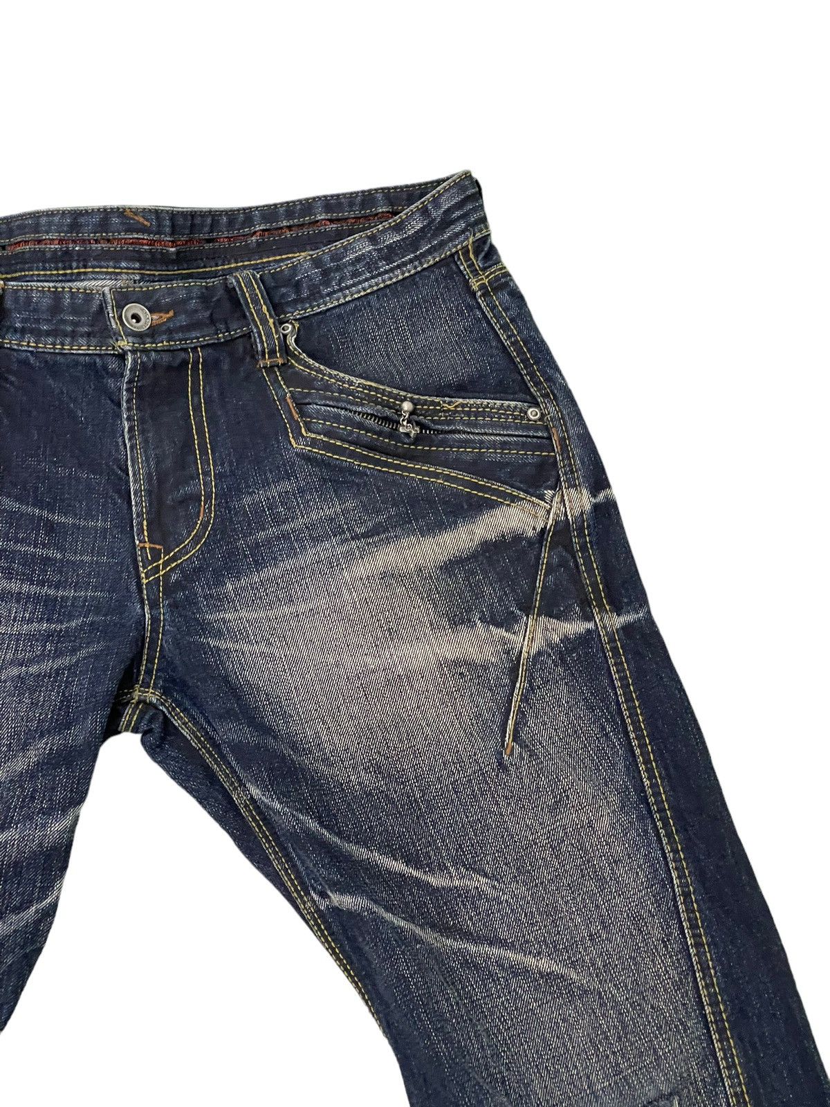 Japanese Brand Flare Jeans Nicole Club Distress Faded Boot Cut 7🟦3 Size US 34 / EU 50 - 9 Thumbnail