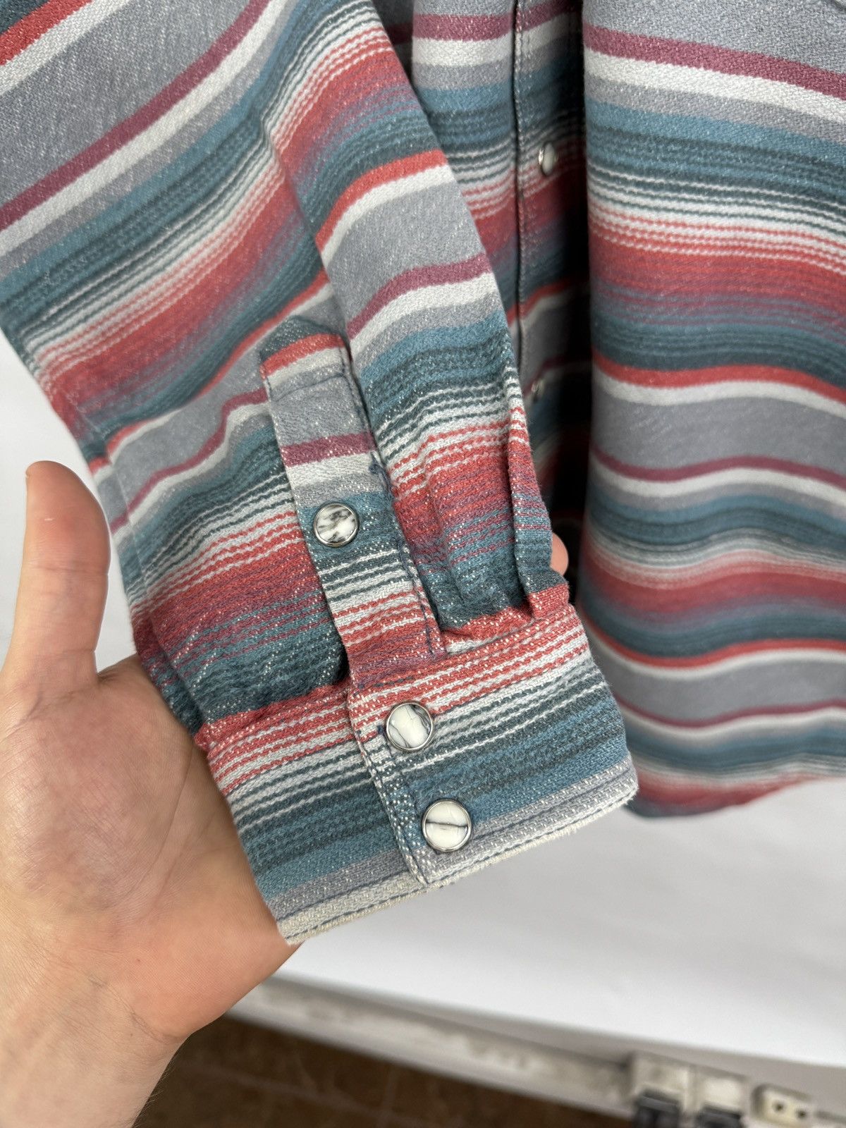 Wrangler 🇺🇸 Vintage 90s Wrangler Western Shirt Made in USA Rare Retro Size US L / EU 52-54 / 3 - 6 Thumbnail