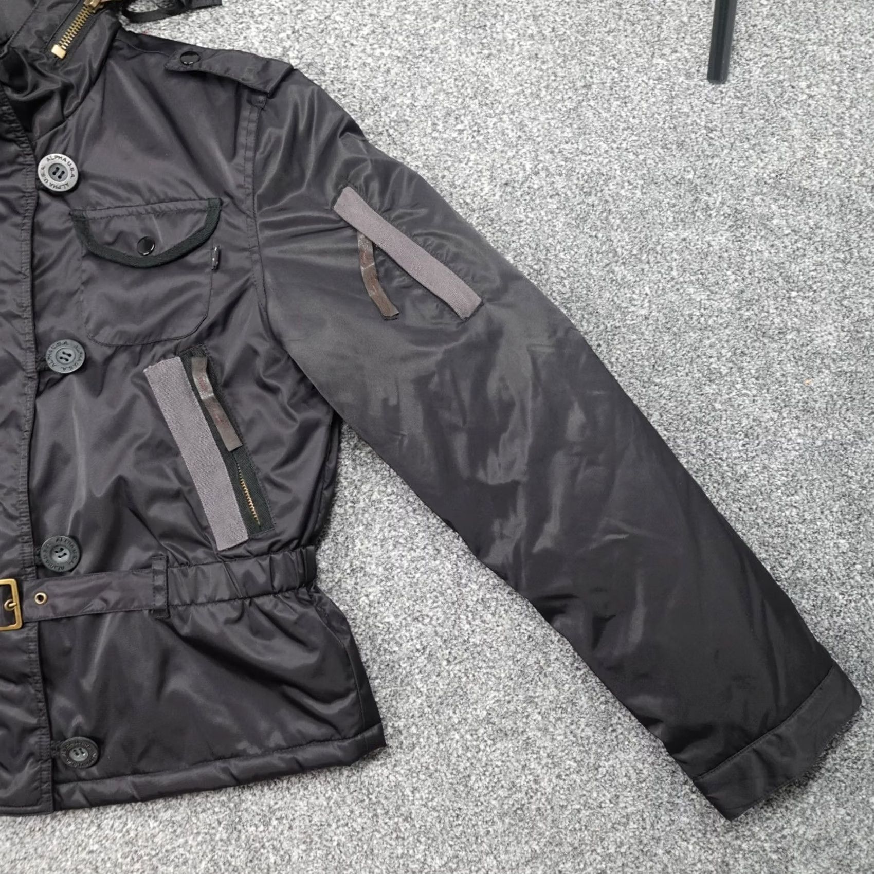 Alpha Industries Alpha Industries Jacket Womens Large Black Nylon Hooded Pockets Size L / US 10 / IT 46 - 5 Thumbnail