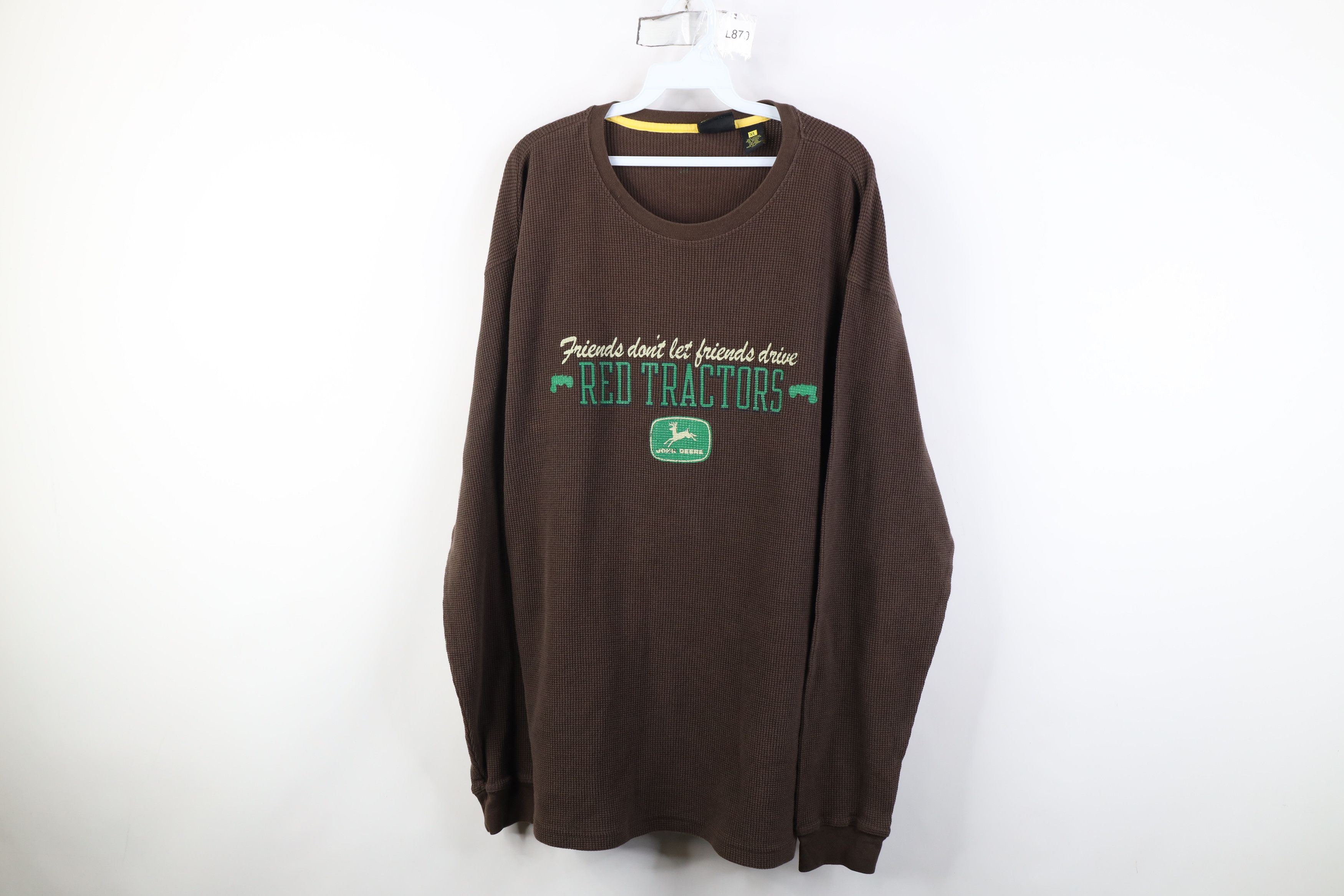 John Deere Vintage John Deere Tractors Waffle Knit Long Sleeve T-Shirt Size US XL / EU 56 / 4 - 1 Thumbnail