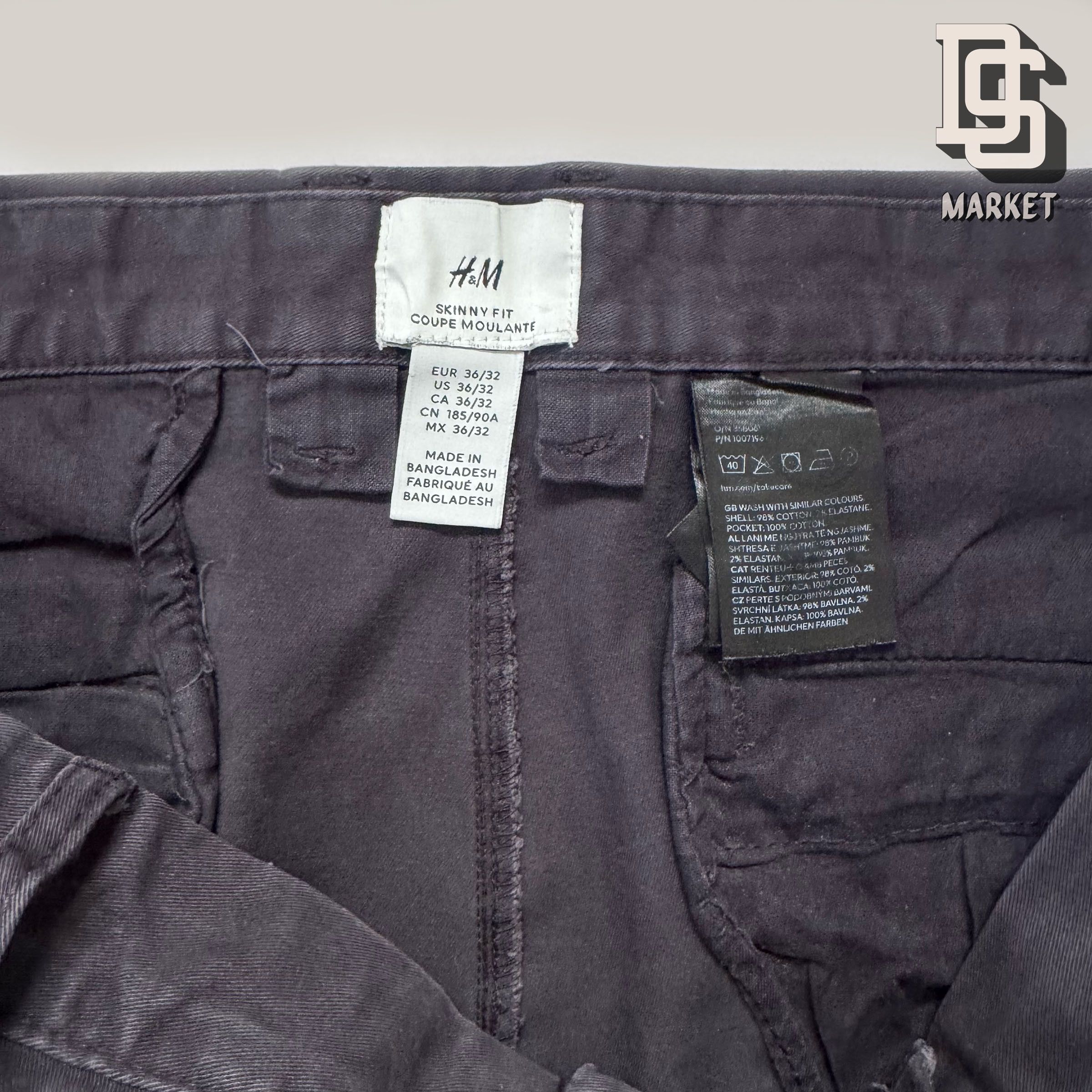 H&M H&M BLACK COTTON TROUSERS PANTS SKINNY FIT COTTON 36 X 32 Size US 36 / EU 52 - 2 Thumbnail
