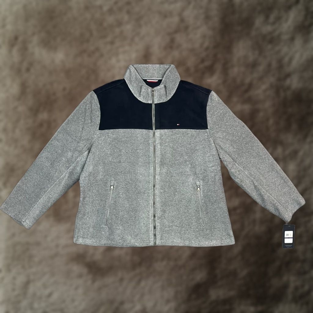 Tommy Hilfiger Tommy Hilfiger Mens Classic Polar Fleece Jacket 2XL Gray Navy Zippered Pockets Jacket Size US XXL / EU 58 / 5 - 1 Thumbnail