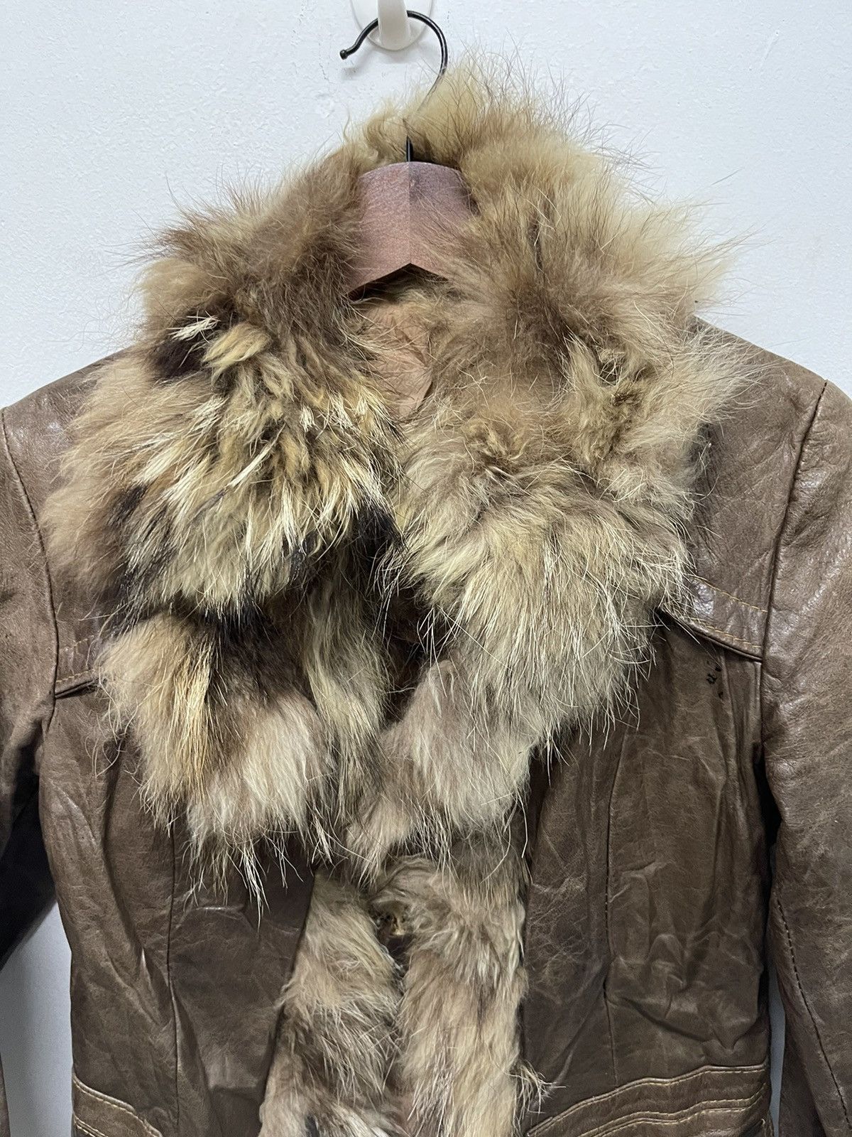 If Six Was Nine FUR LEATHER JACKET CROP INSPIRED LGB STYLE GOA Size S / US 4 / IT 40 - 2 Thumbnail