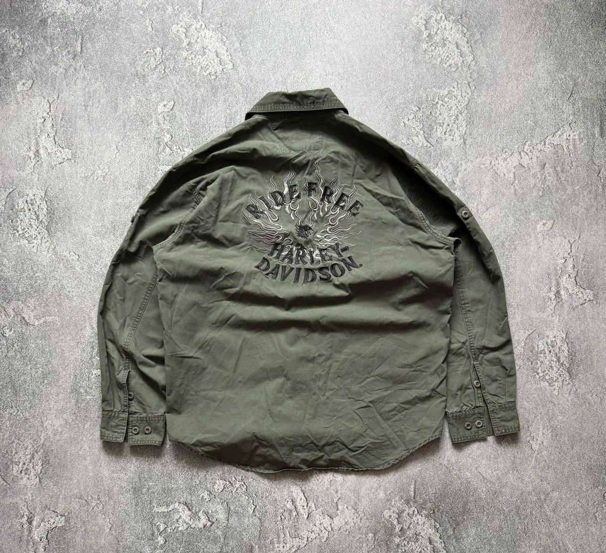 Harley Davidson × Vintage Harley Davidson XL logo ride free shirt button up long sleev Size US XL / EU 56 / 4 - 5 Thumbnail
