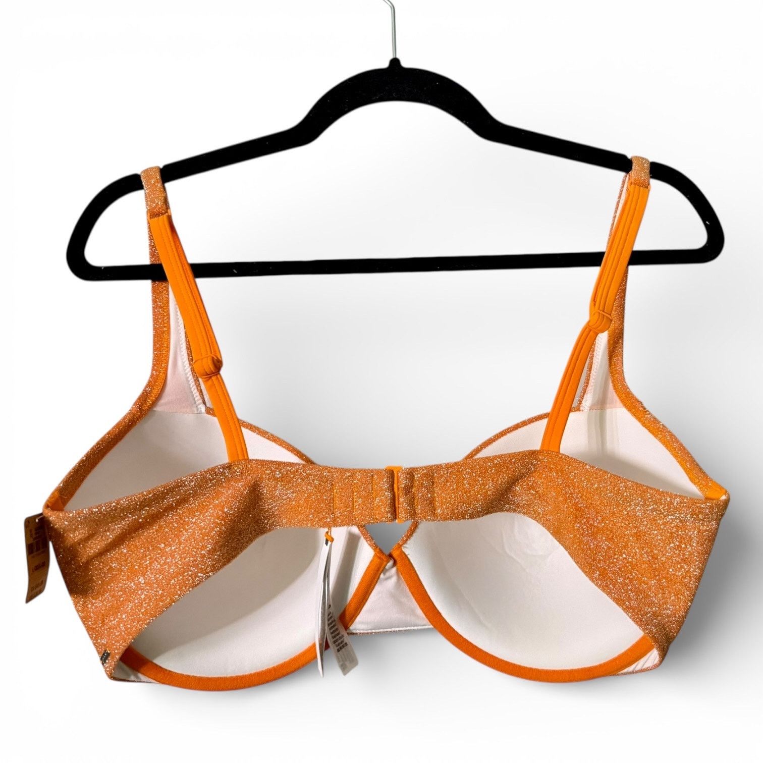 Pink Victoria’s Secret Orange Sparkle Push-Up Bikini Top L-DD Size ONE SIZE - 4 Thumbnail