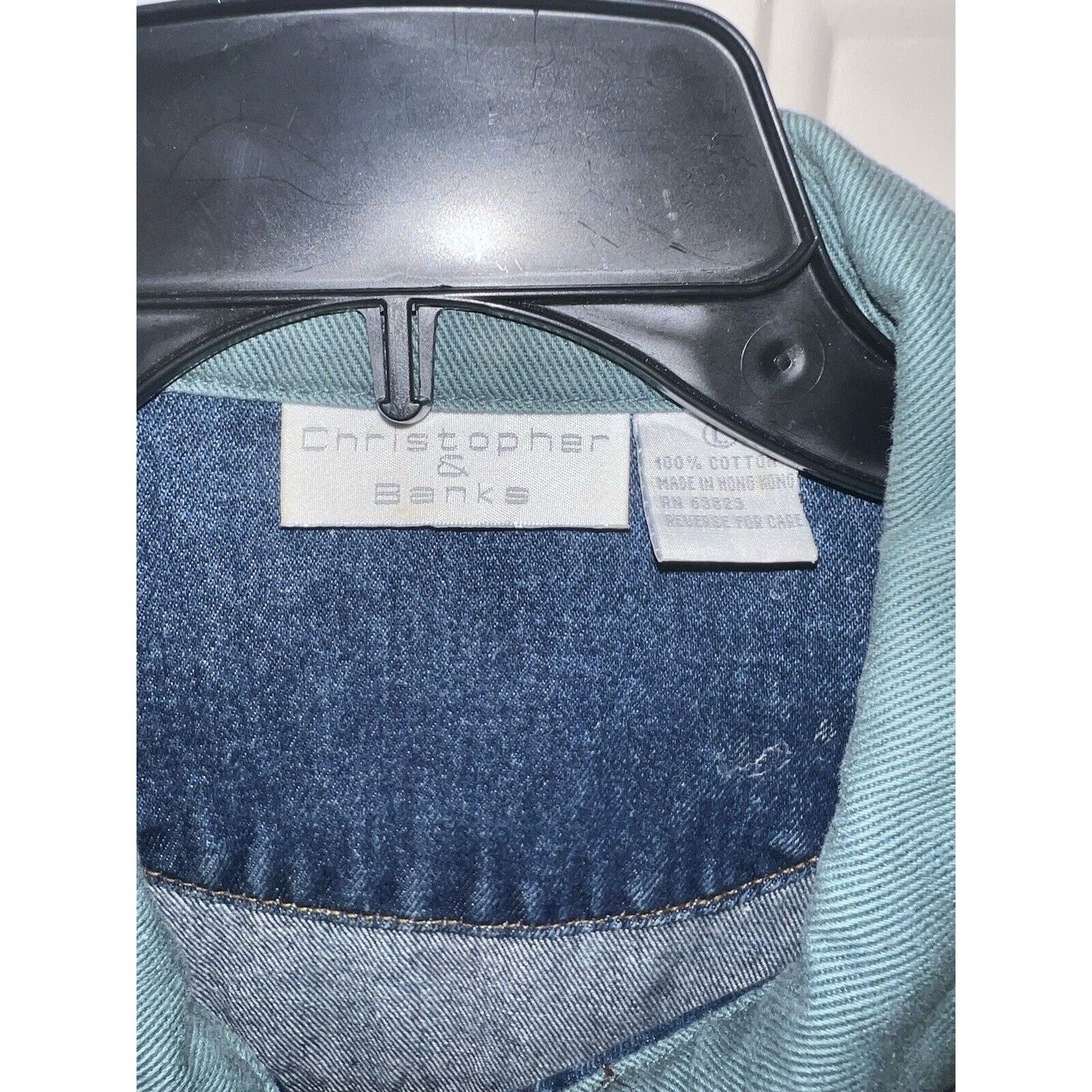 Other Christopher & Banks Women’s Denim Jacket Blue Large VINTAGE Size L / US 10 / IT 46 - 4 Thumbnail