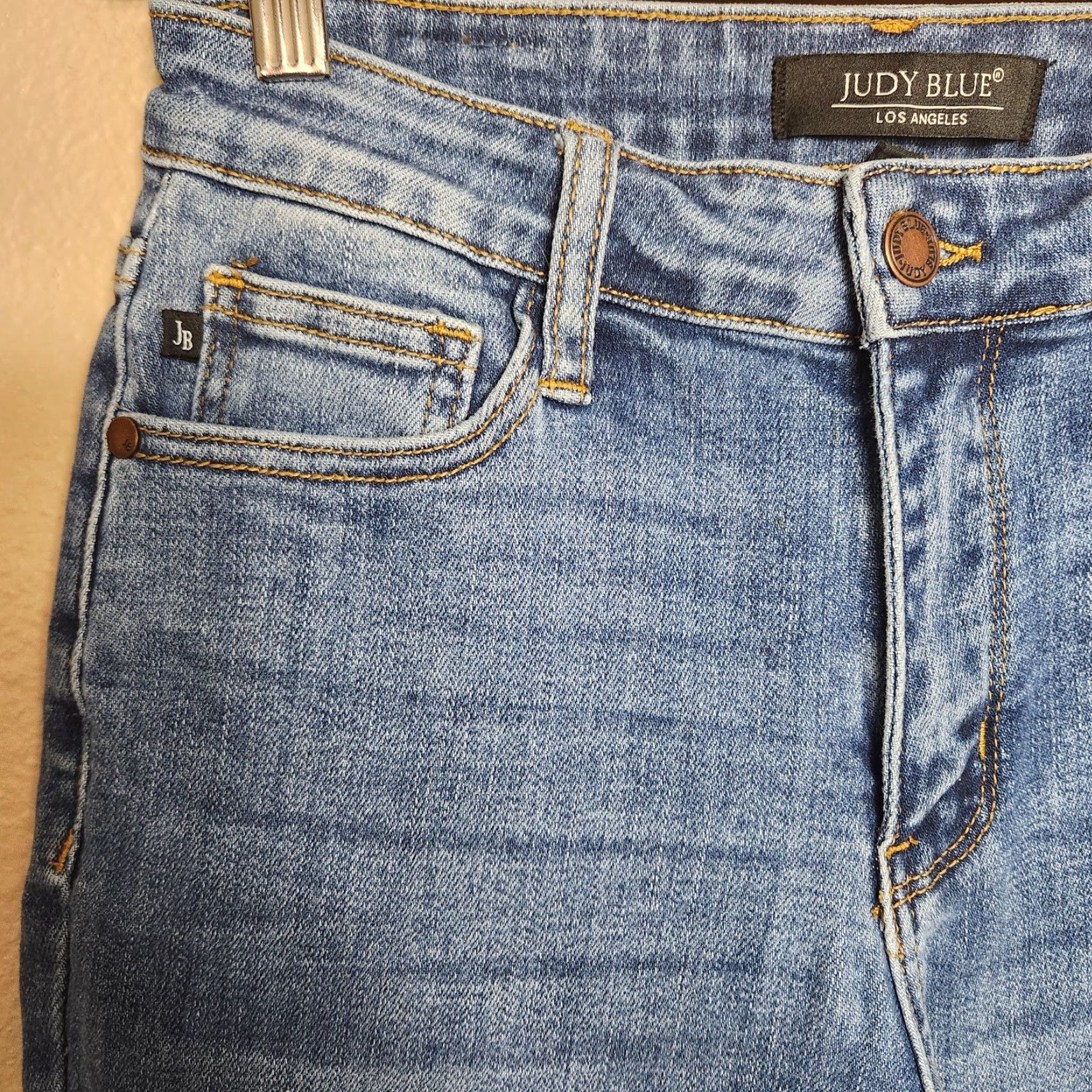 Vintage Judy Blue Womens Medium Wash Mid Rise Destructed Hem Slim Fit Jeans Jeans Size 26" / US 2 / IT 38 - 4 Thumbnail