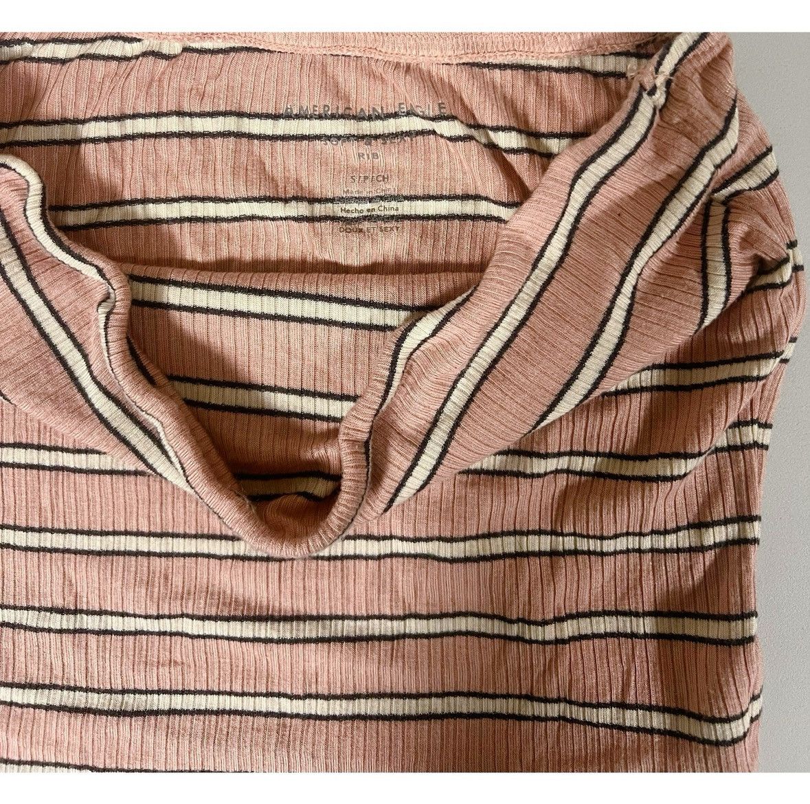 American Eagle Outfitters Pink Mauve Striped Tube Top Crop Top Shirt Blouse Size S 🎀✨ Size S / US 4 / IT 40 - 3 Thumbnail