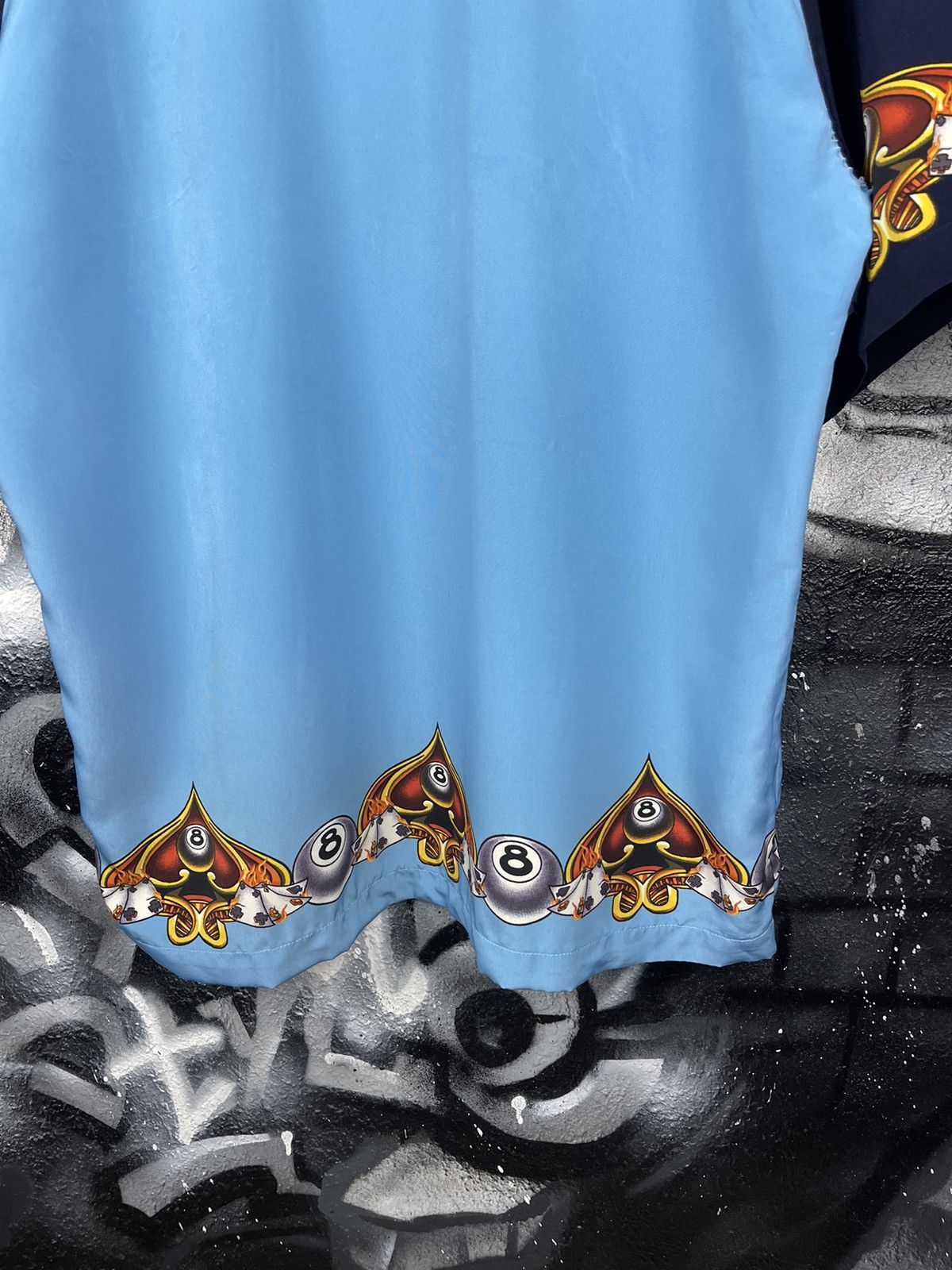 JNCO JNCO Vintage Y2K 8 Ball Logo Blue Polyester Short Sleeve Shirt Men’s Size XL Size US XL / EU 56 / 4 - 12 Thumbnail
