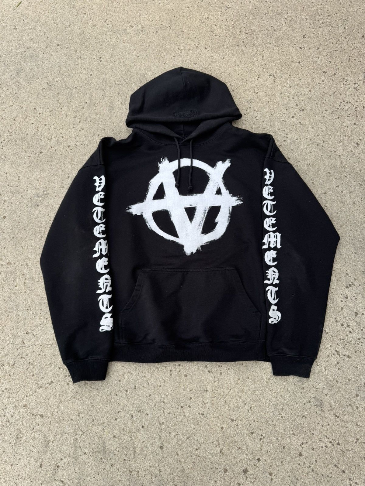 Vetements Vetements AW19 upside down Anarchy mask hoodie | Grailed