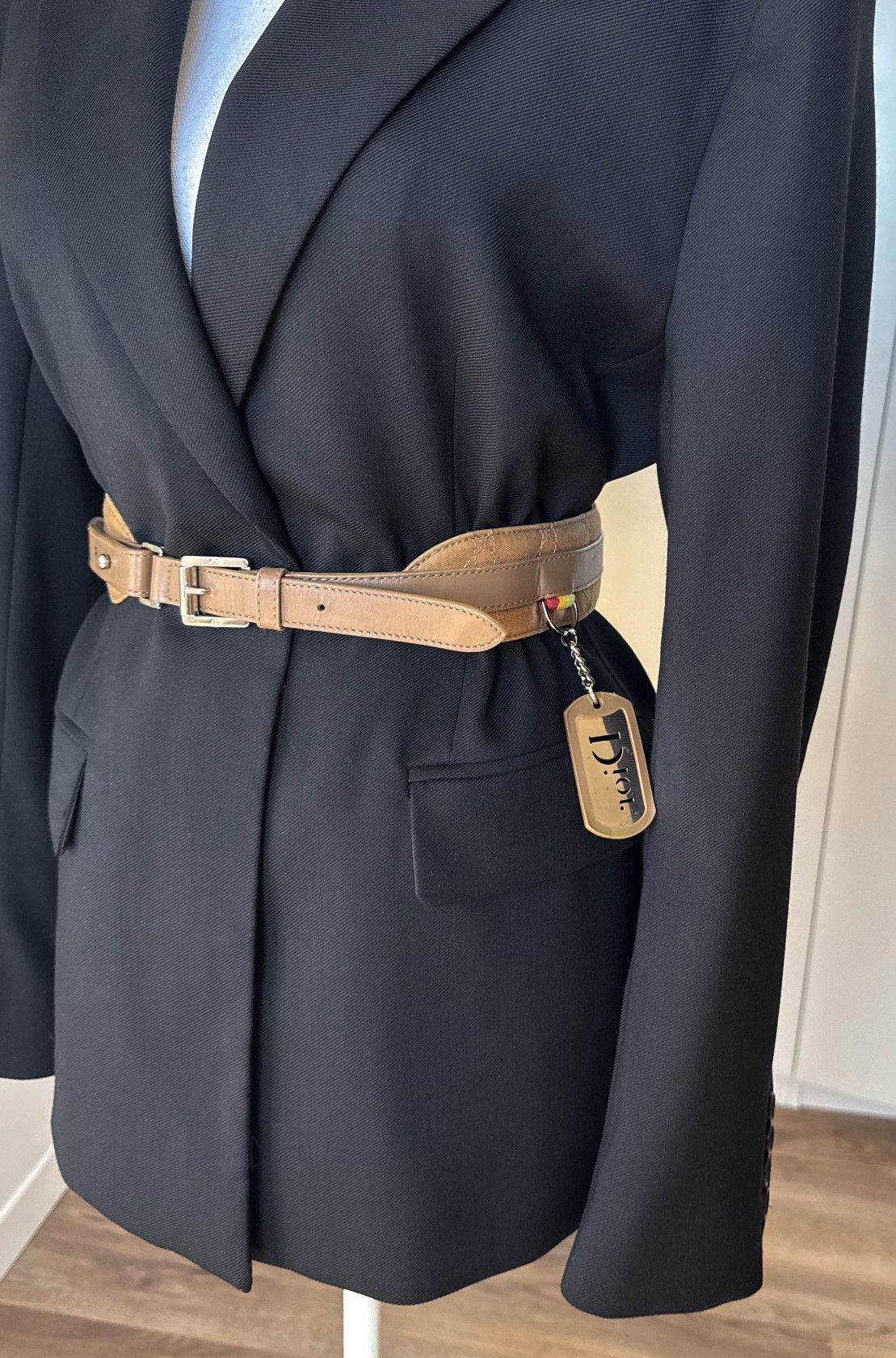 Dior Christian Dior khaki olive brown belt quilted Cannage Size ONE SIZE - 3 Thumbnail