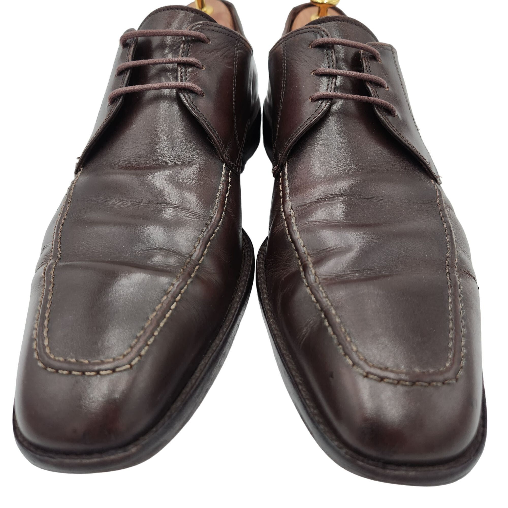 Salvatore Ferragamo Vintage Salvatore Ferragamo Italy Mens 11 Dark Brown Leather Size US 11 / EU 44 - 7 Thumbnail