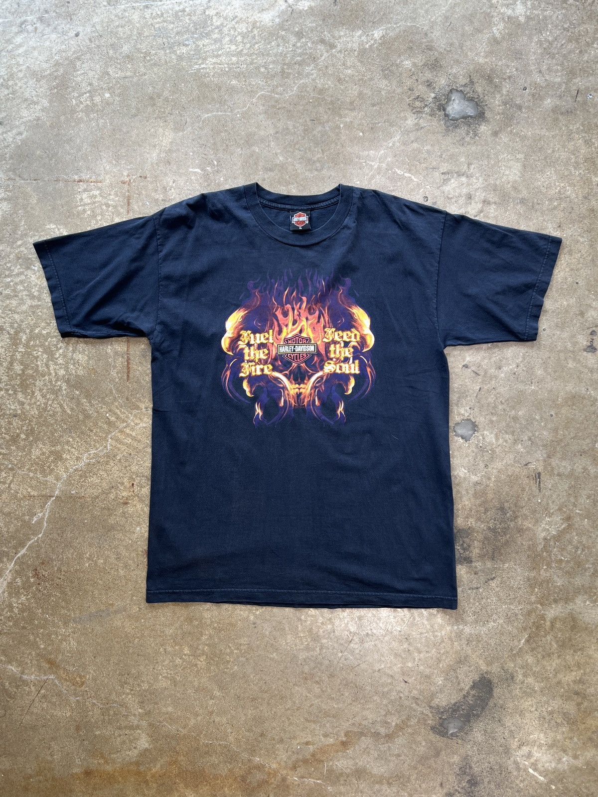 Harley Davidson Vintage 2005 Harley Davidson Fuel Fire Feed the Soul Tee XL Size US XL / EU 56 / 4 - 2 Thumbnail