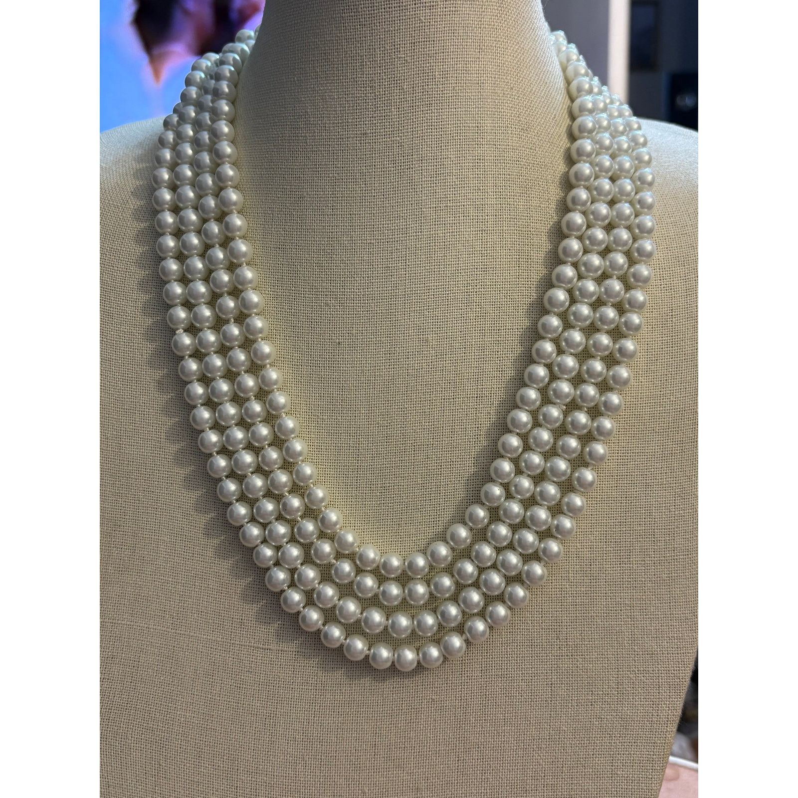 Other 2 Vintage Style 48” Faux Pearl Single Strand Necklace Size ONE SIZE - 7 Thumbnail