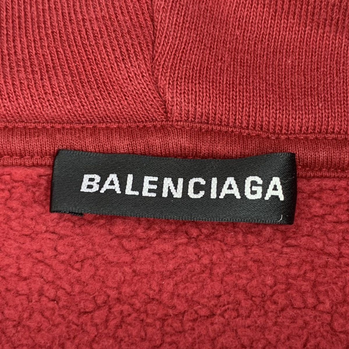 Balenciaga Balenciaga Red Logo Letter Cotton Hooded Sweatshirt K26WX Size S / US 4 / IT 40 - 5 Thumbnail