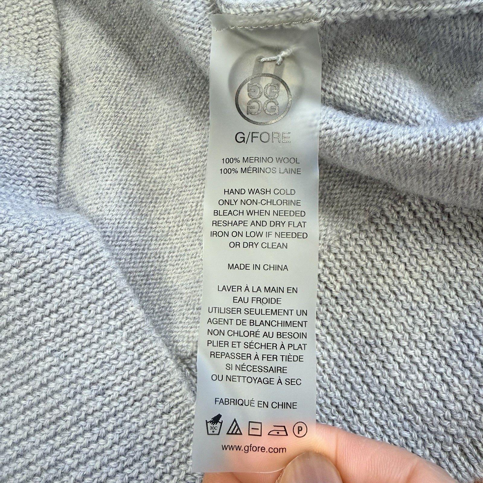 G/FORE G/FORE Merino Wool Shawl Collar Sweater Gray Pullover M Size US M / EU 48-50 / 2 - 13 Thumbnail