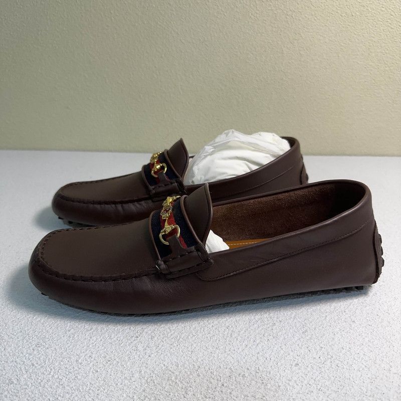 Gucci Gucci Horsebit Brown Casual Leather Shoes - Size US 12 / EU 45 - 1 Thumbnail