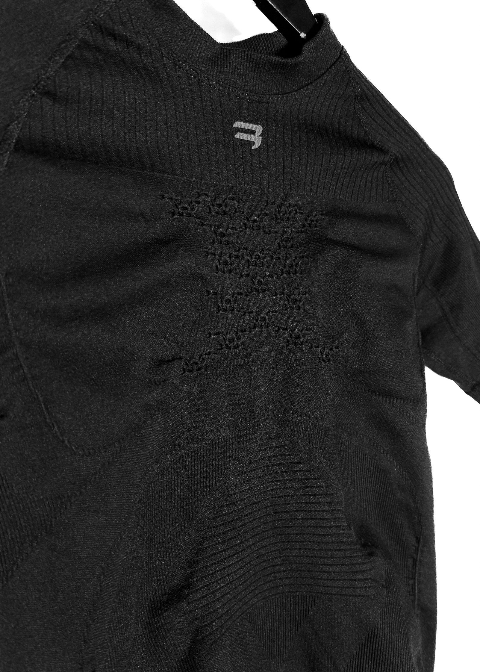 Balenciaga Balenciaga 2023 Black Logo Ruched Biker T-shirt Size L / US 10 / IT 46 - 3 Thumbnail