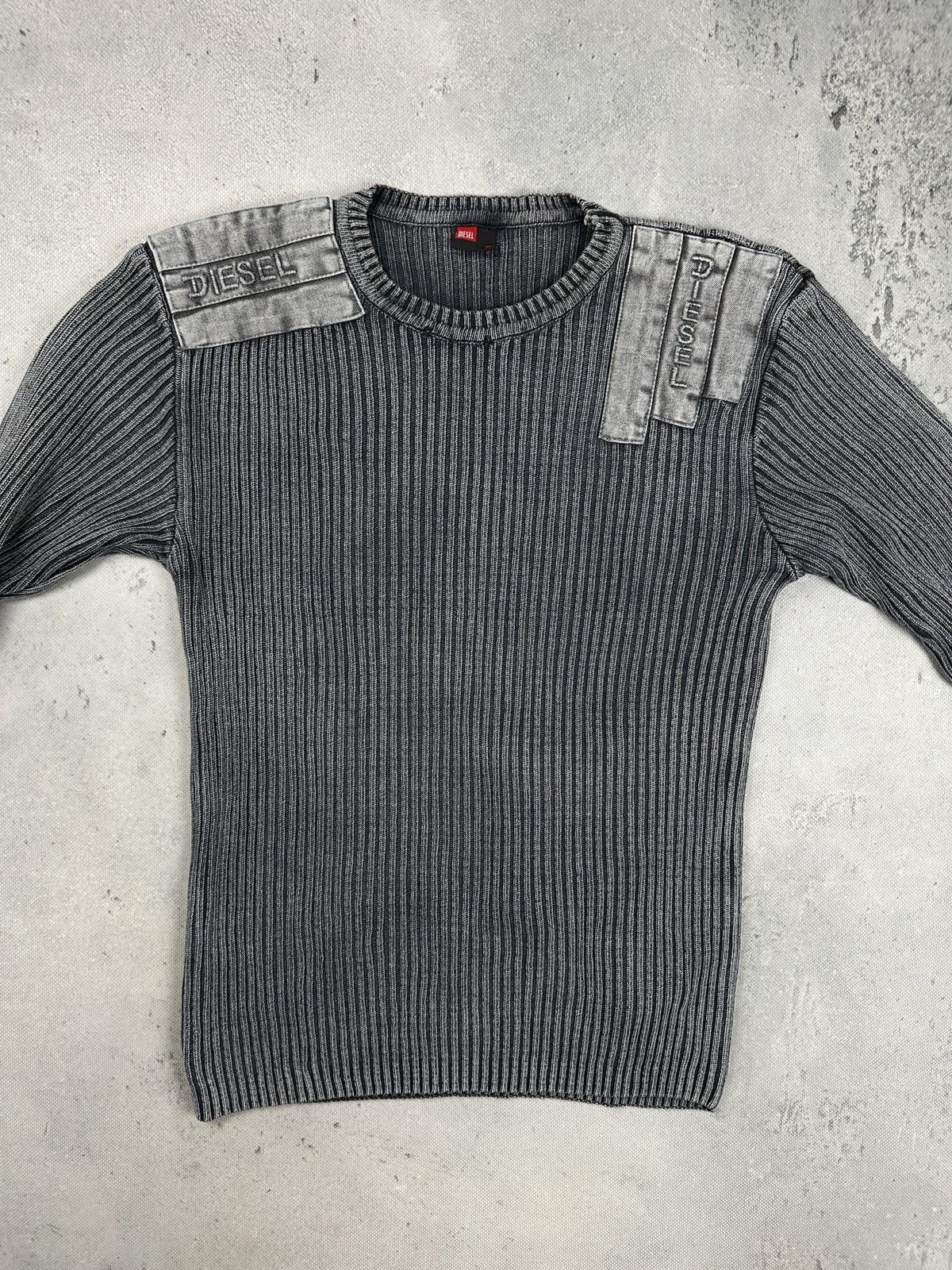 Diesel Vintage Diesel K-Martin Ribbed Knit Sweater Grey Archive Y2K Size US M / EU 48-50 / 2 - 4 Thumbnail