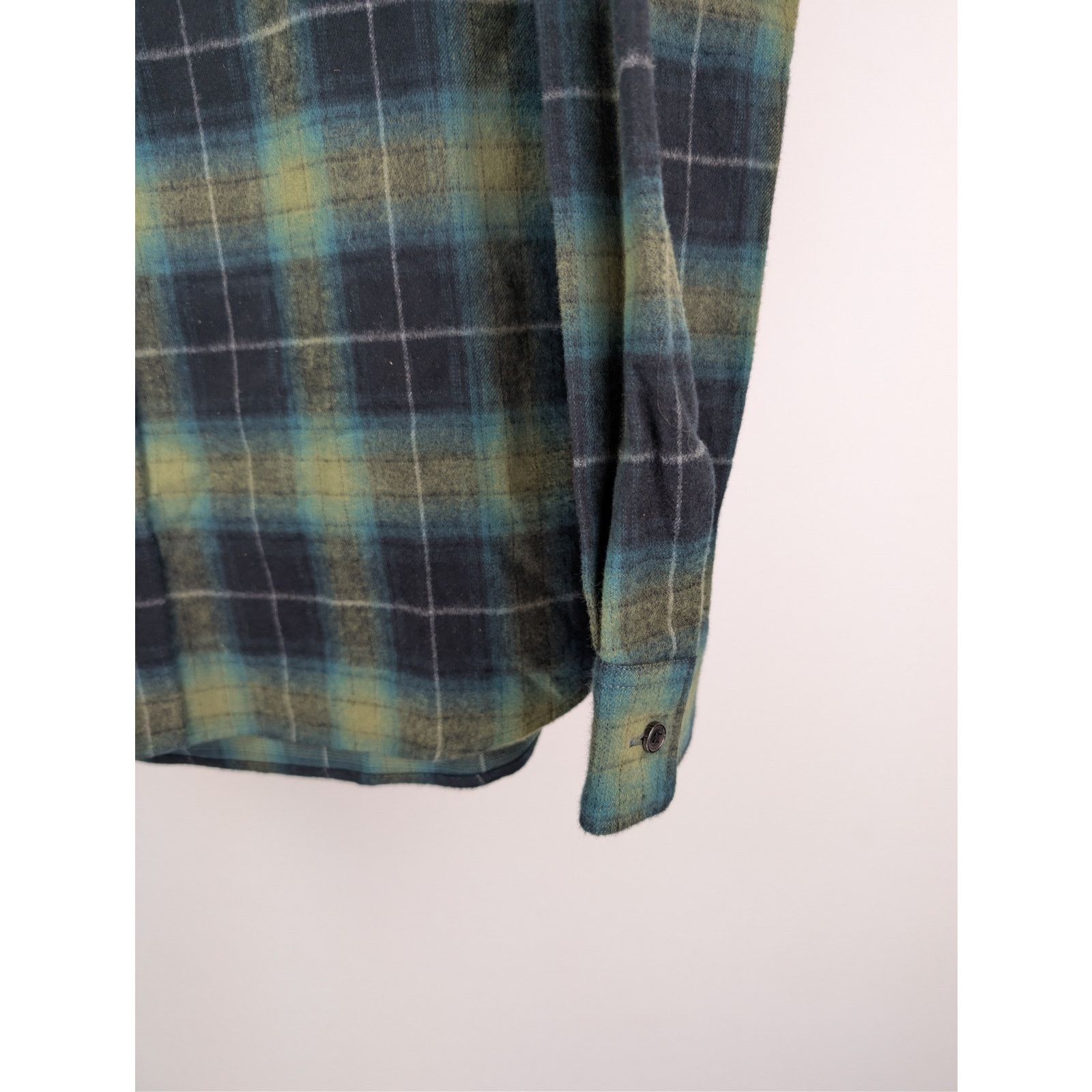 Saint Laurent Paris o1rshd1 Check Print Checked Cotton-Flannel Shirt Black/Green Size US L / EU 52-54 / 3 - 5 Thumbnail