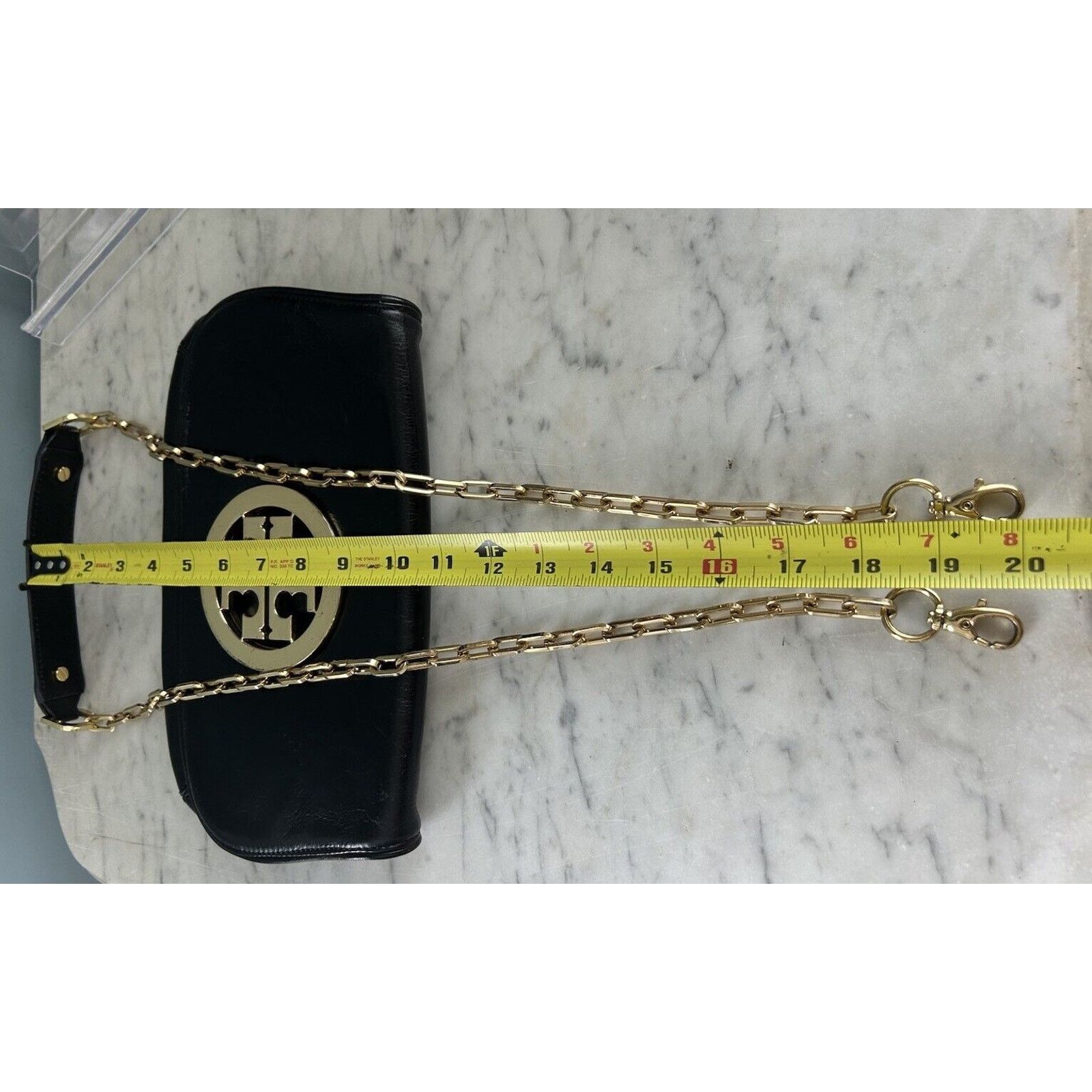 Tory Burch Tory Burch Reva Black Leather Crossbody Clutch Purse Bag Size ONE SIZE - 10 Thumbnail