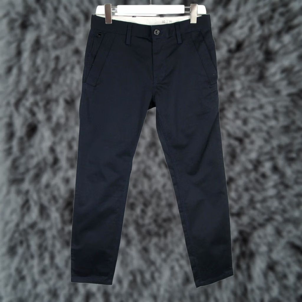 G-Star G-STAR Bronson Slim Chino Trousers Men's W30/L30 Stretch Zip Fly Navy Blue Size US 30 / EU 46 - 1 Thumbnail