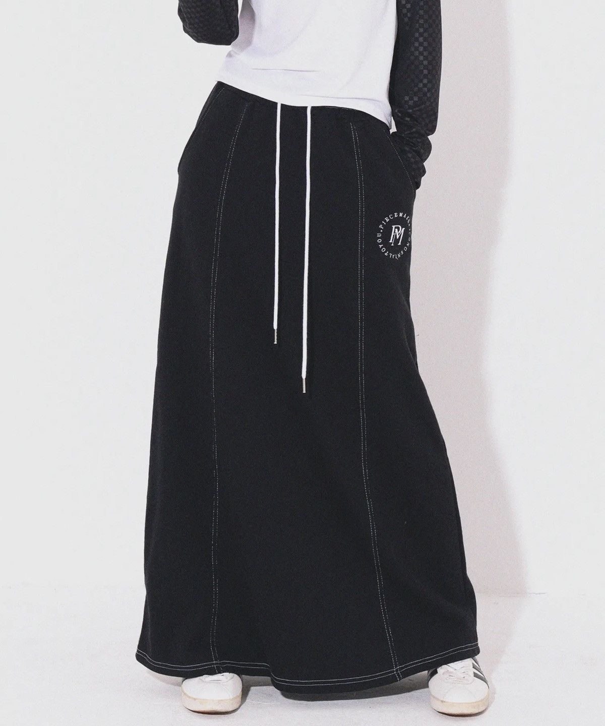 Japanese Brand Piecemaker Stitch Sweat Maxi Skirt (182) Size 23" - 1 Thumbnail