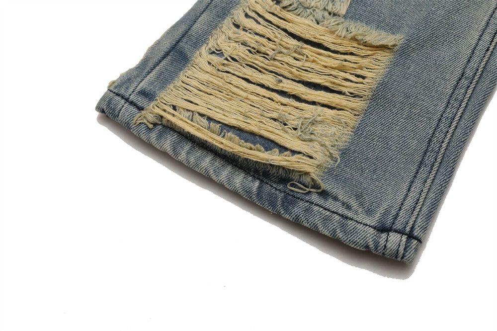 Designer × Jean × Vintage washed faded denim damaged ripped jeans Size US 34 / EU 50 - 6 Thumbnail