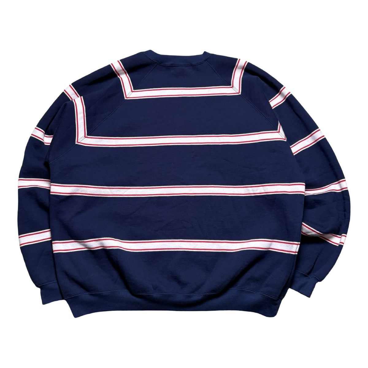 Eddie Bauer Vintage 80s 90s Eddie Bauer Striped Sweat Shirt Mens L Navy Size US L / EU 52-54 / 3 - 7 Thumbnail