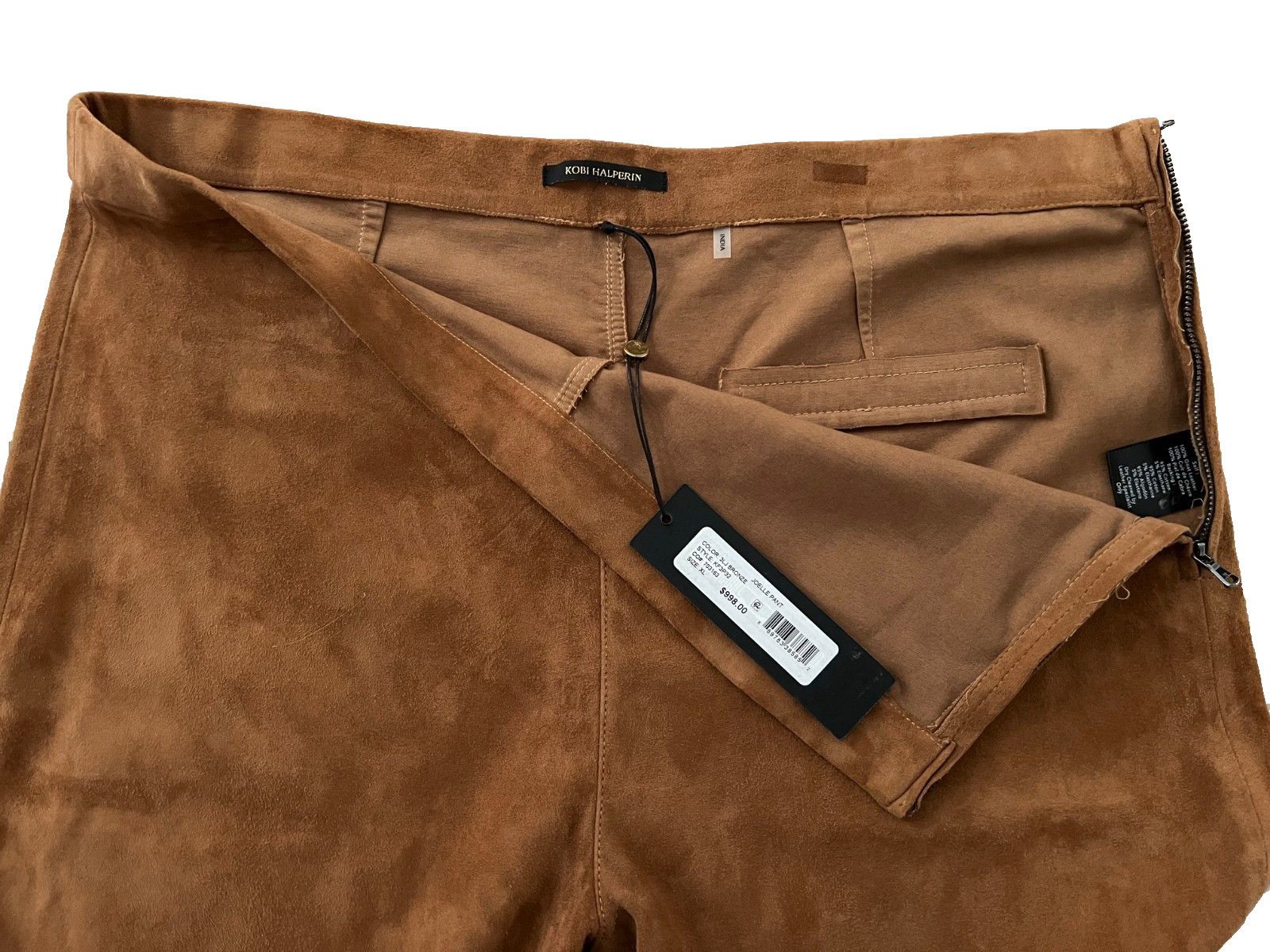 KOBI HALPERIN Kobi Halperin Joelle Real Suede Flare Pants In Bronze ( XL ) Size 36" / US 14 / IT 50 - 5 Thumbnail