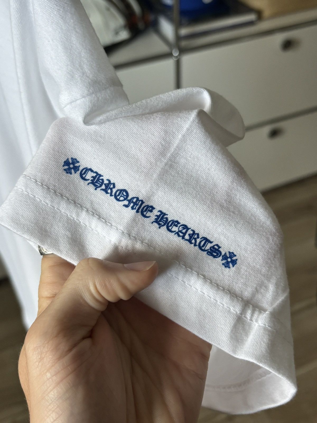 Chrome Hearts BRAND NEW | RECEIPT | BARTH BLUE NECK LOGO TEE Size US XL / EU 56 / 4 - 5 Thumbnail