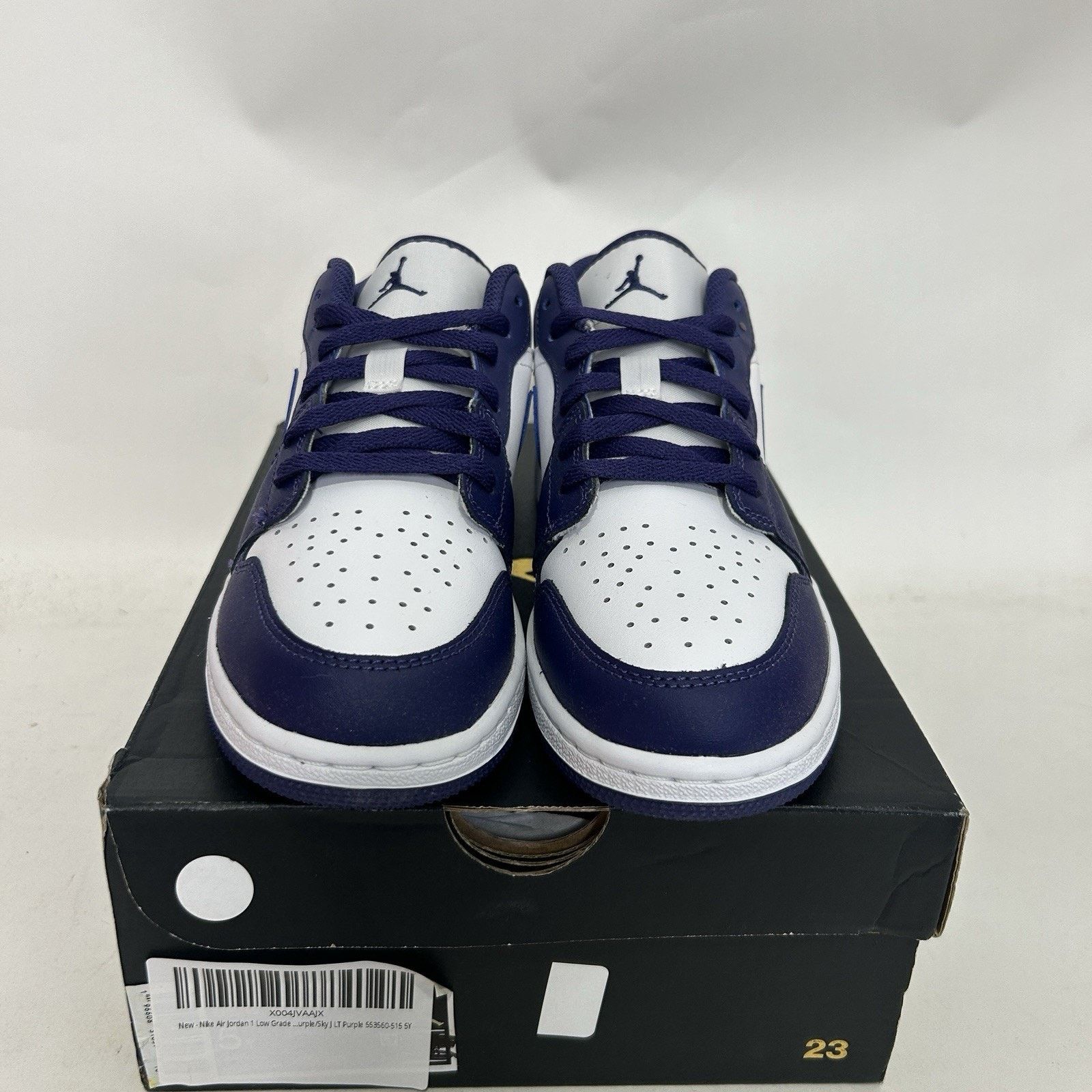 Jordan Brand Nike Air Jordan 1 Low Retro GS “Blueberry/Sky Purple” 553560 Size US 6.5 / IT 36.5 - 2 Thumbnail
