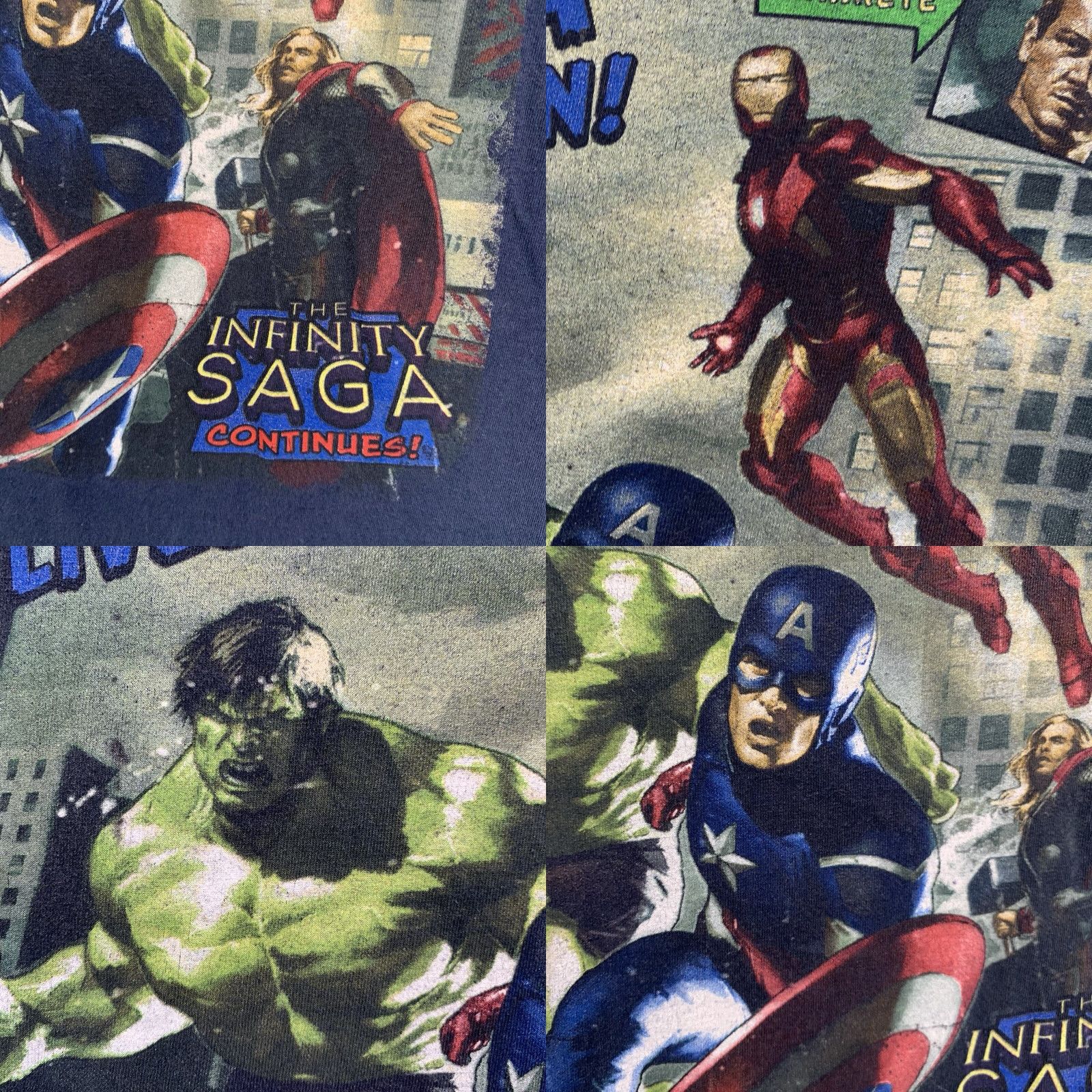Vintage Marvel Infinity Saga T-Shirt Men 2XL Blue Graphic Print Captain America Hulk Avengers Comics Movie Mens Size US XXL / EU 58 / 5 - 8 Thumbnail