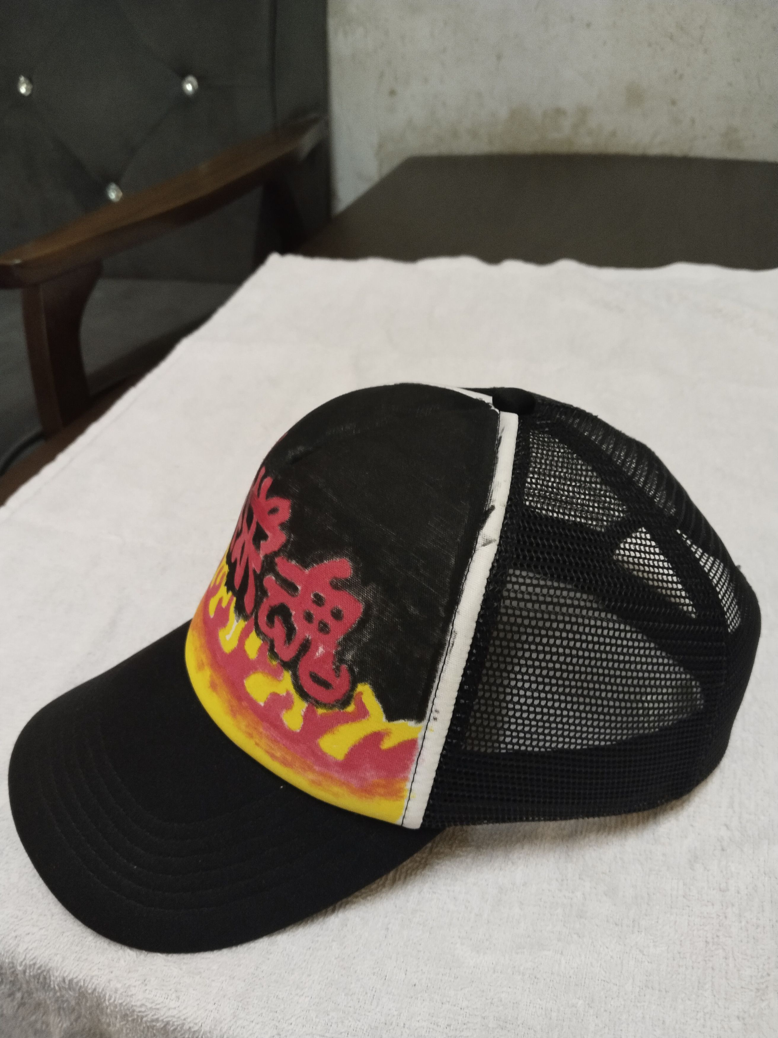 Japanese Brand TY DYE JAPANESE WORDS TRUCKER HAT Size ONE SIZE - 3 Thumbnail