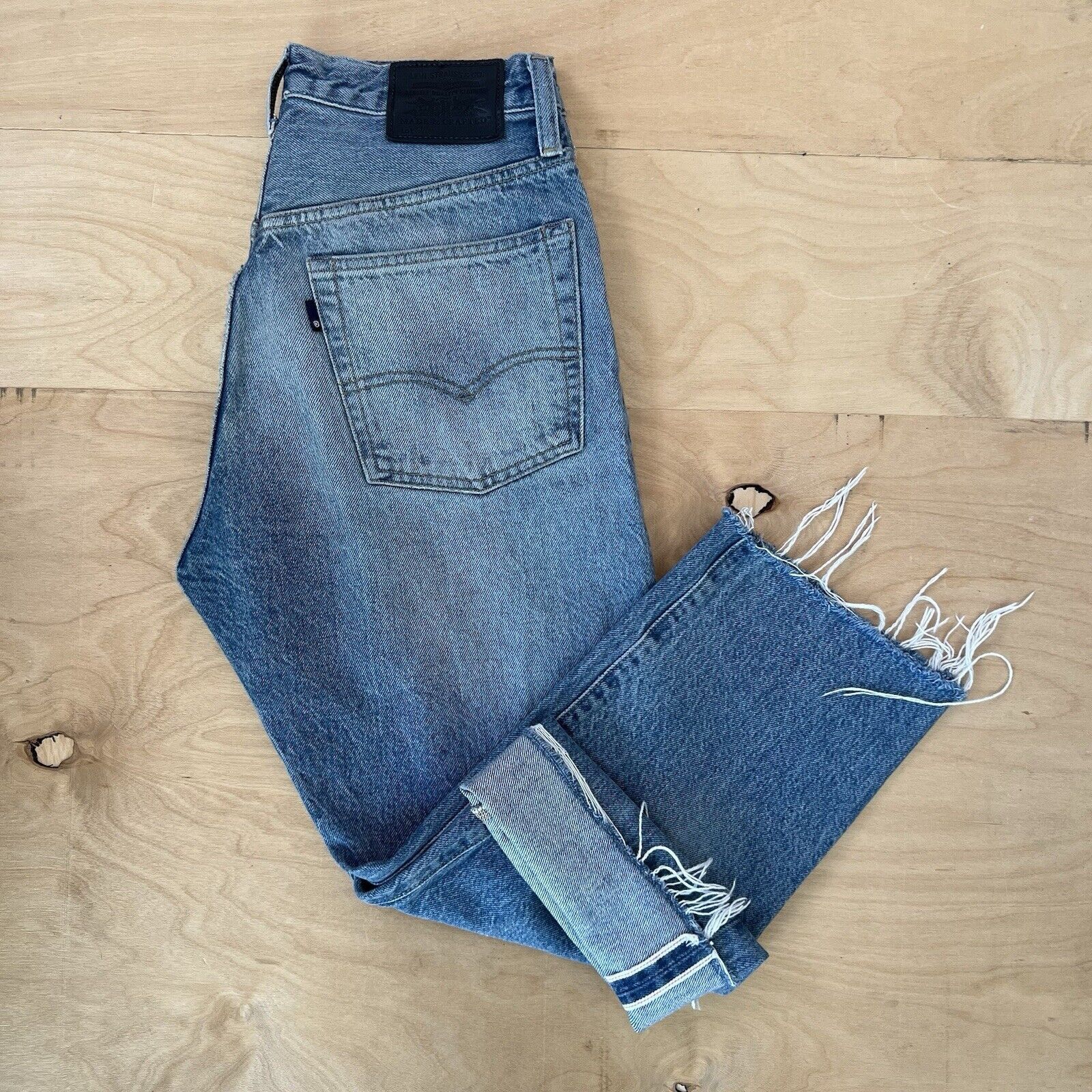 Levi's Levis Made and Crafted Jeans 27 Blue Selvedge Raw Hem Size 27" / US 4 / IT 40 - 2 Thumbnail
