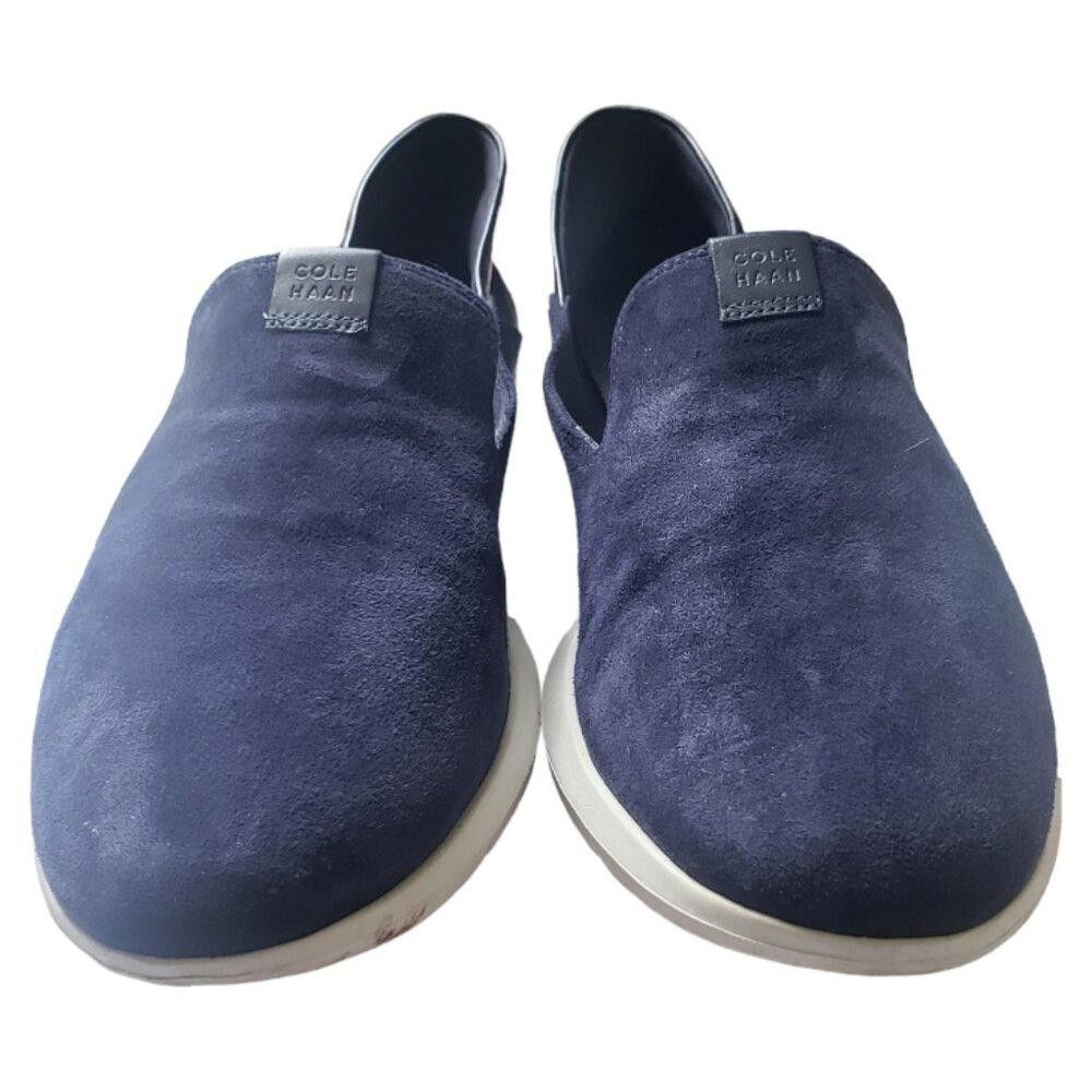 Cole Haan SH129 Cole Haan Nubuck Navy Grand Ambition Round Toe Wedge Size US 9.5 / IT 39.5 - 1 Thumbnail