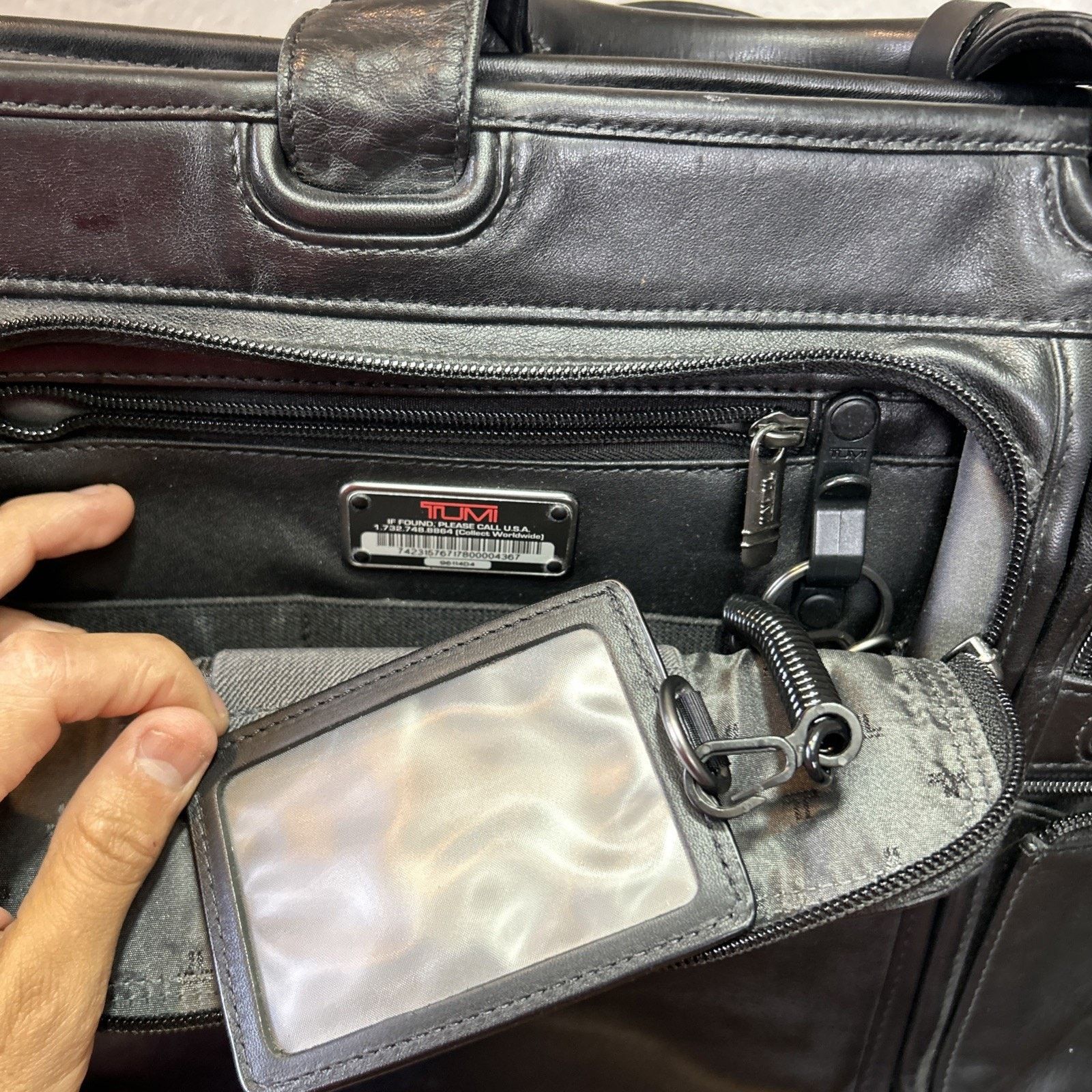 Tumi TUMI Alpha Black Leather Briefcase Computer Bag Work Size ONE SIZE - 2 Thumbnail