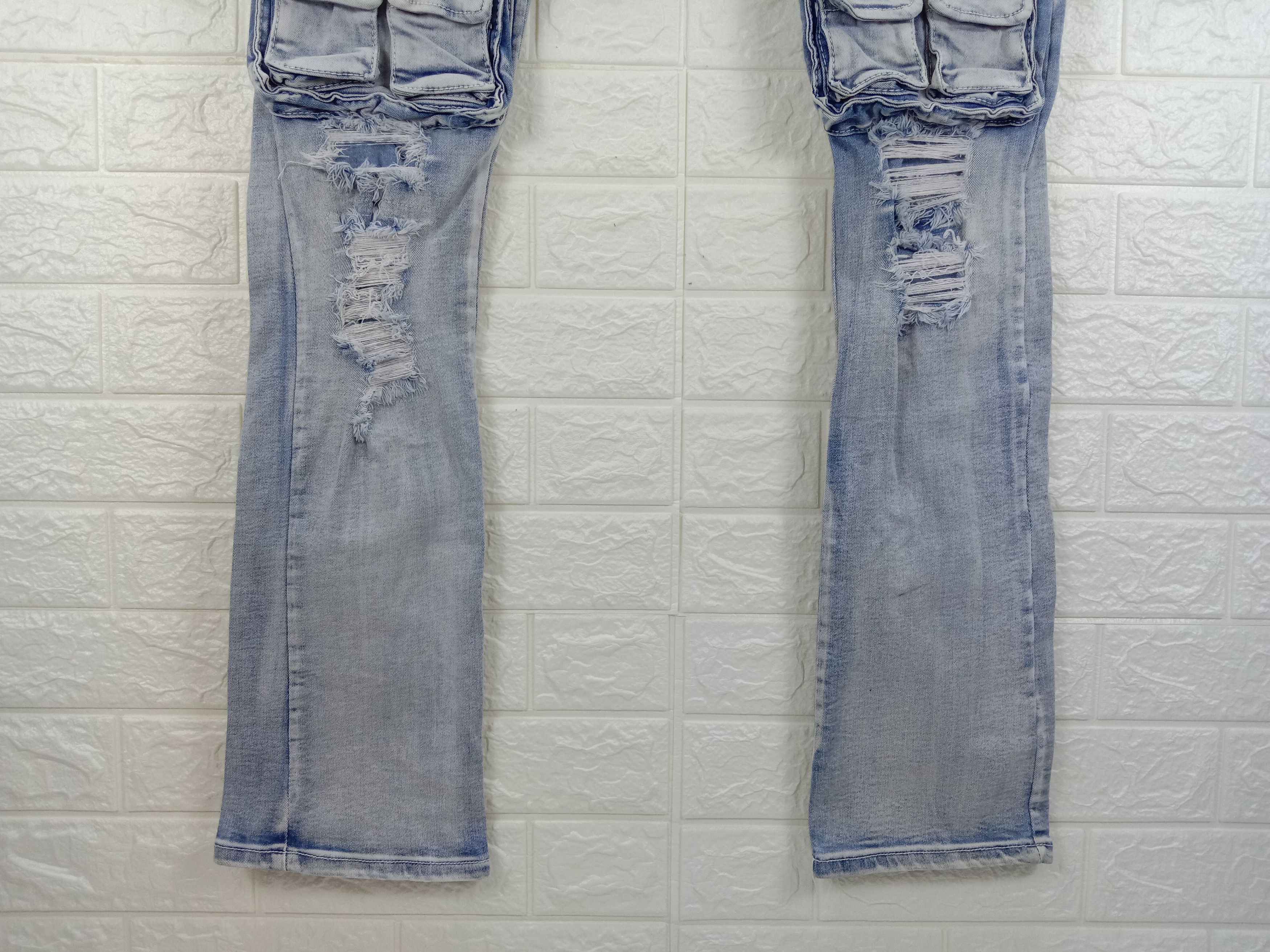 If Six Was Nine Vintage Japanese Bondage Multi Pocket Cargo Jeans Size US 34 / EU 50 - 4 Thumbnail