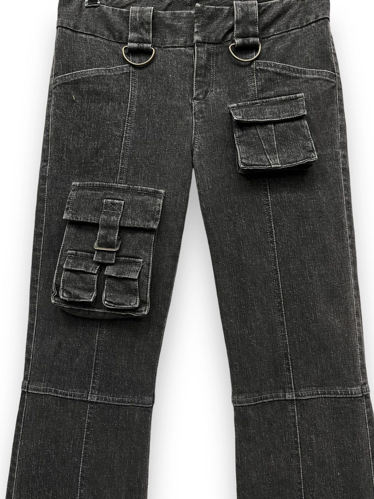 The Unbranded Brand FYE🔥 Front 3D Pocket Bondage Leg Stretch Skinny Flare Denim Size US 27 - 7 Thumbnail