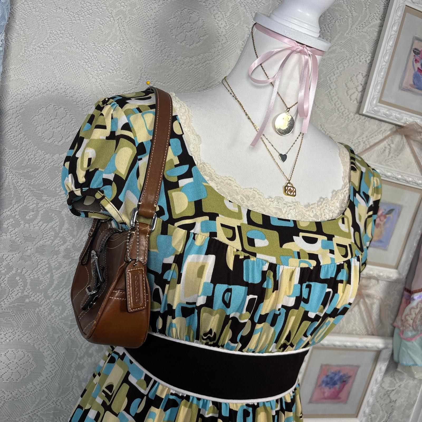 Other y2k green tie back fitted blouse Size L / US 10 / IT 46 - 3 Thumbnail