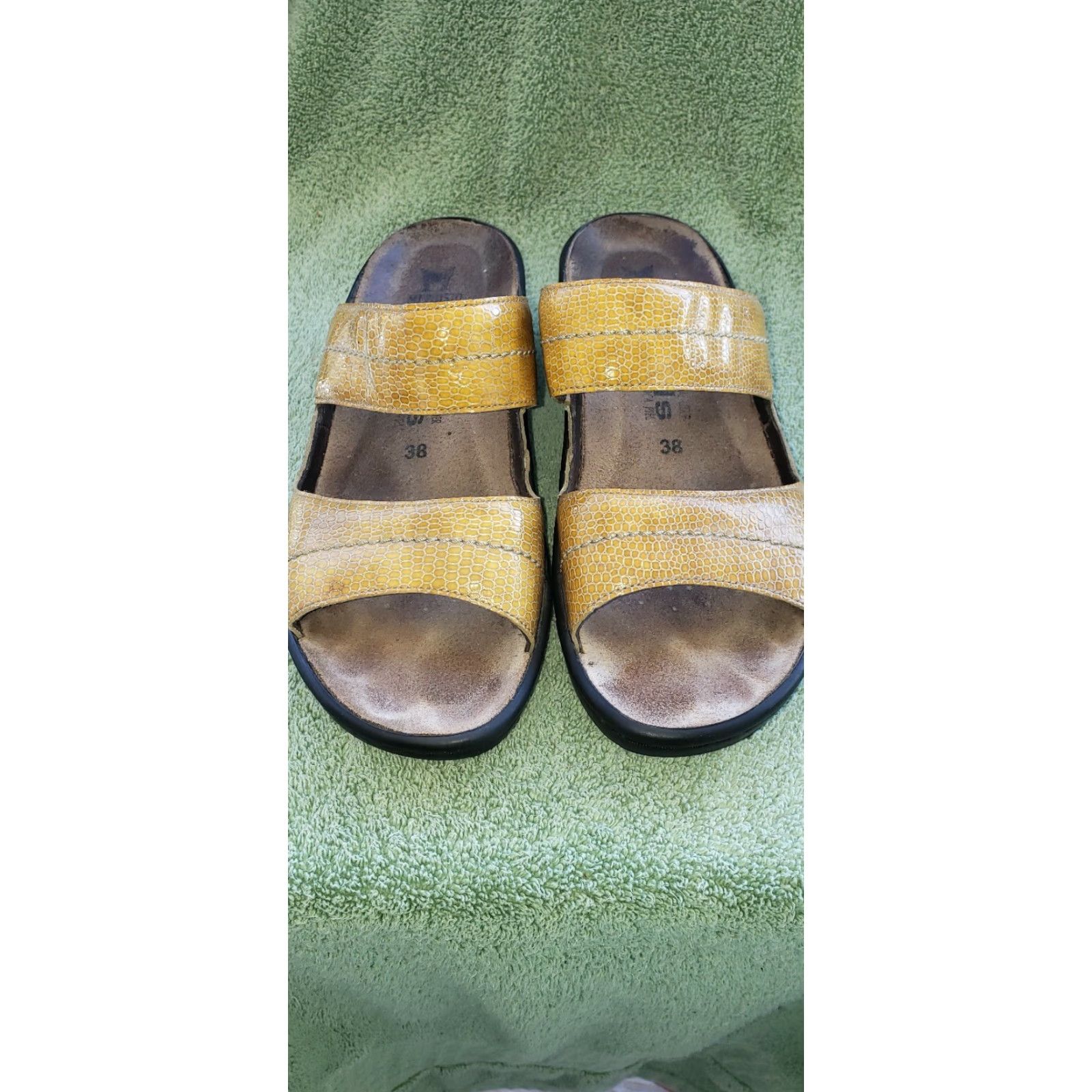 Mephisto Mephisto Mobils Uluria Wedge Slide Sandal US7.5 EU38 Tan Leather Womens Shoes Size US 8 / IT 38 - 3 Thumbnail