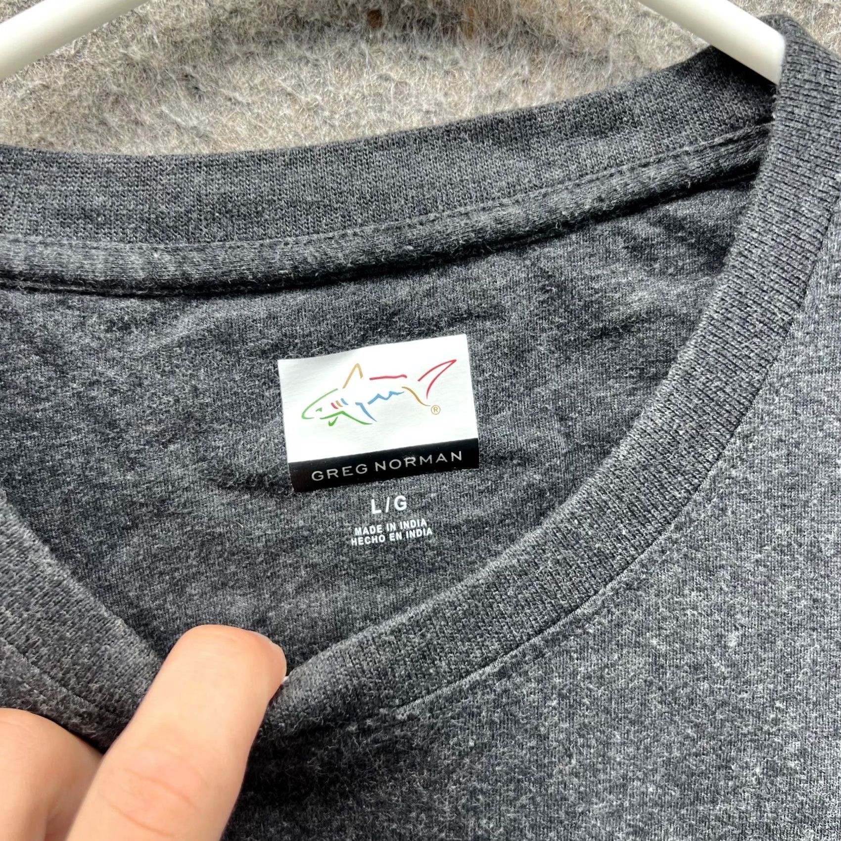 Vintage Greg Norman Shirt Mens Large Gray Crewneck T-Shirt Cotton Polyester Heather Short Sleeve Casual Tee Size US L / EU 52-54 / 3 - 3 Thumbnail
