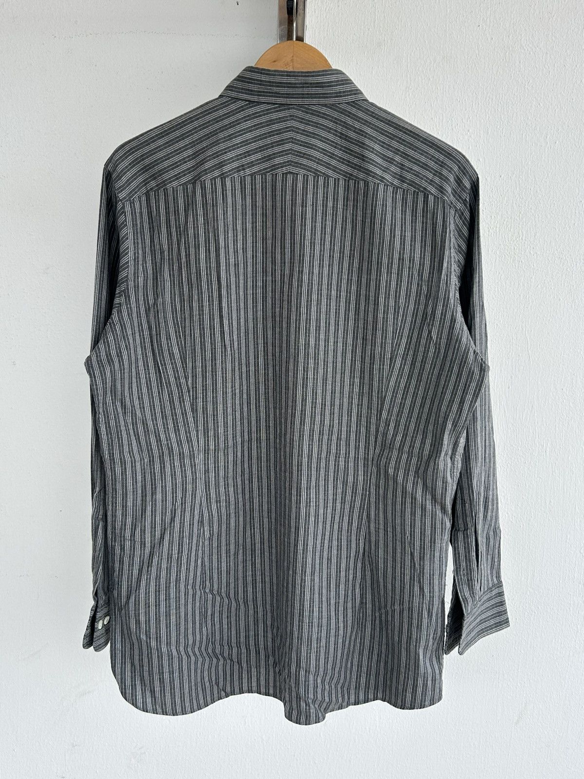 Burberry Burberry London Vintage Button Up Gray Stripe Size US XL / EU 56 / 4 - 2 Thumbnail