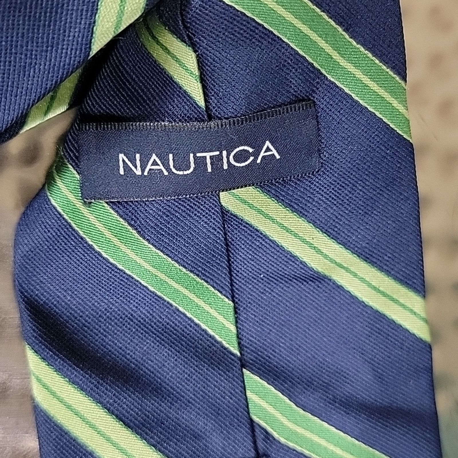 Nautica Nautica Blue Green Repp Silk Neck Tie Size ONE SIZE - 3 Thumbnail