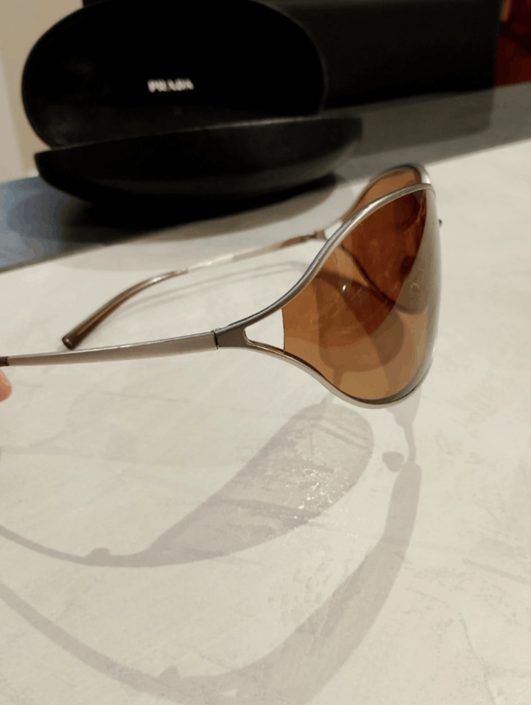 Prada × Vintage PRADA Sunglasses Rimless Sport Metal Frame Shield Wrap Size ONE SIZE - 1 Thumbnail