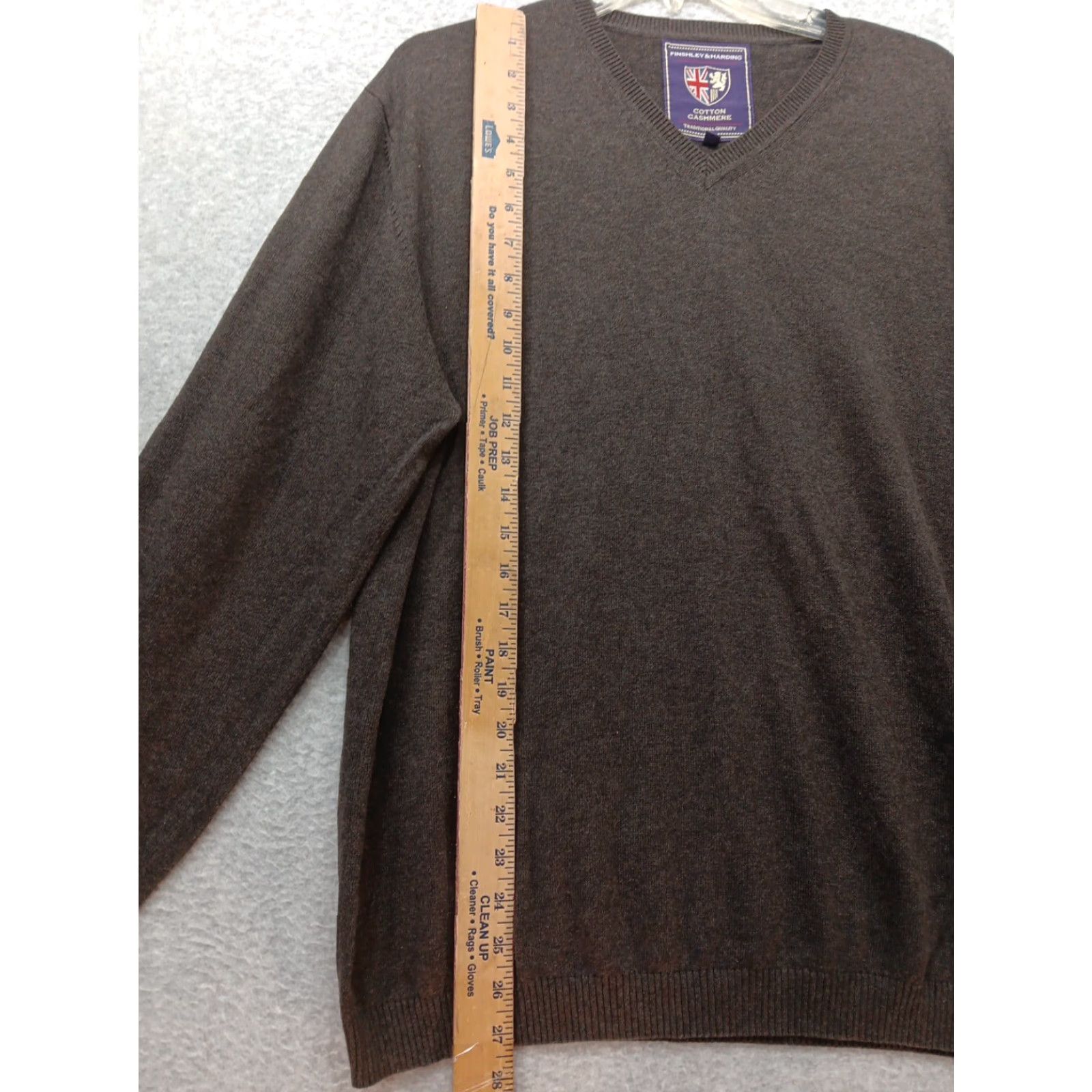 Vintage Finshley & Harding Sweater Men XL Brown V-Neck Pullover Cashmere Blend Knit Size US XL / EU 56 / 4 - 5 Thumbnail