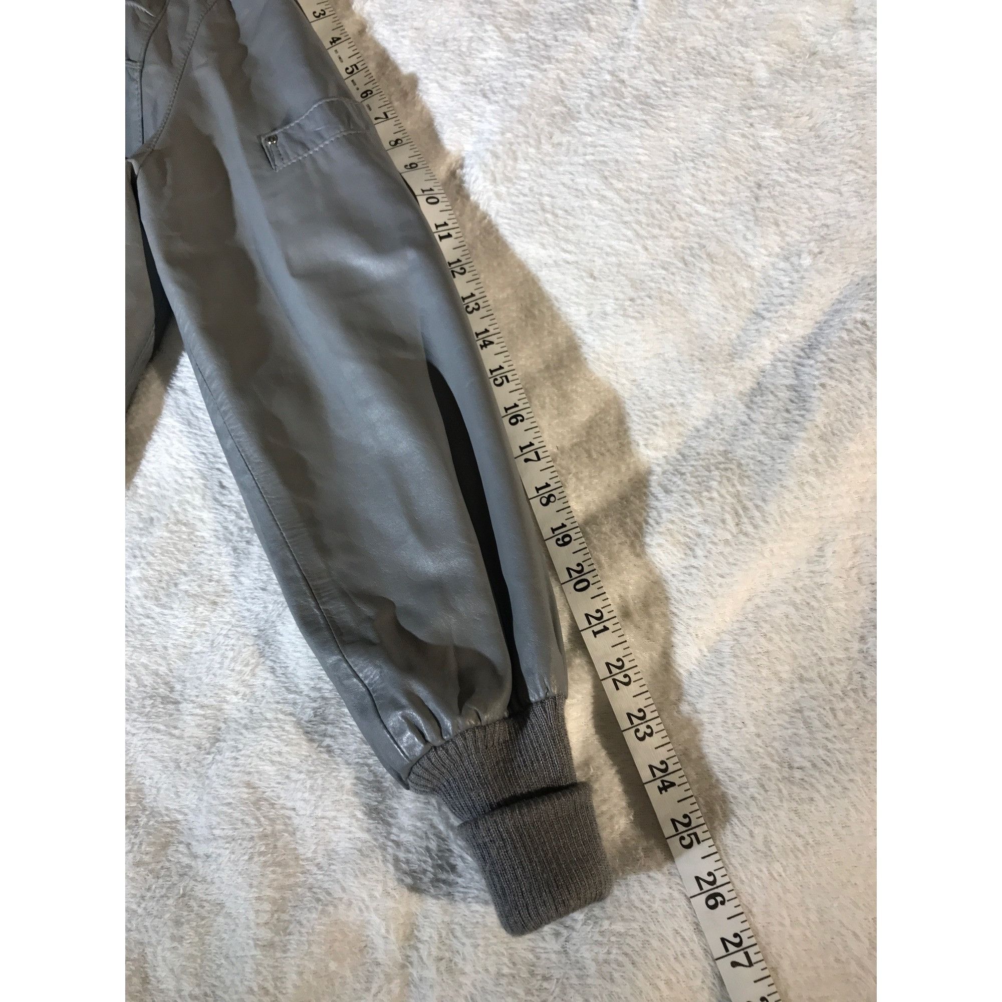 Etienne Aigner Etienne Aigner Women's Vintage Gray Leather Bomber Jacket Size XL / US 12-14 / IT 48-50 - 8 Thumbnail